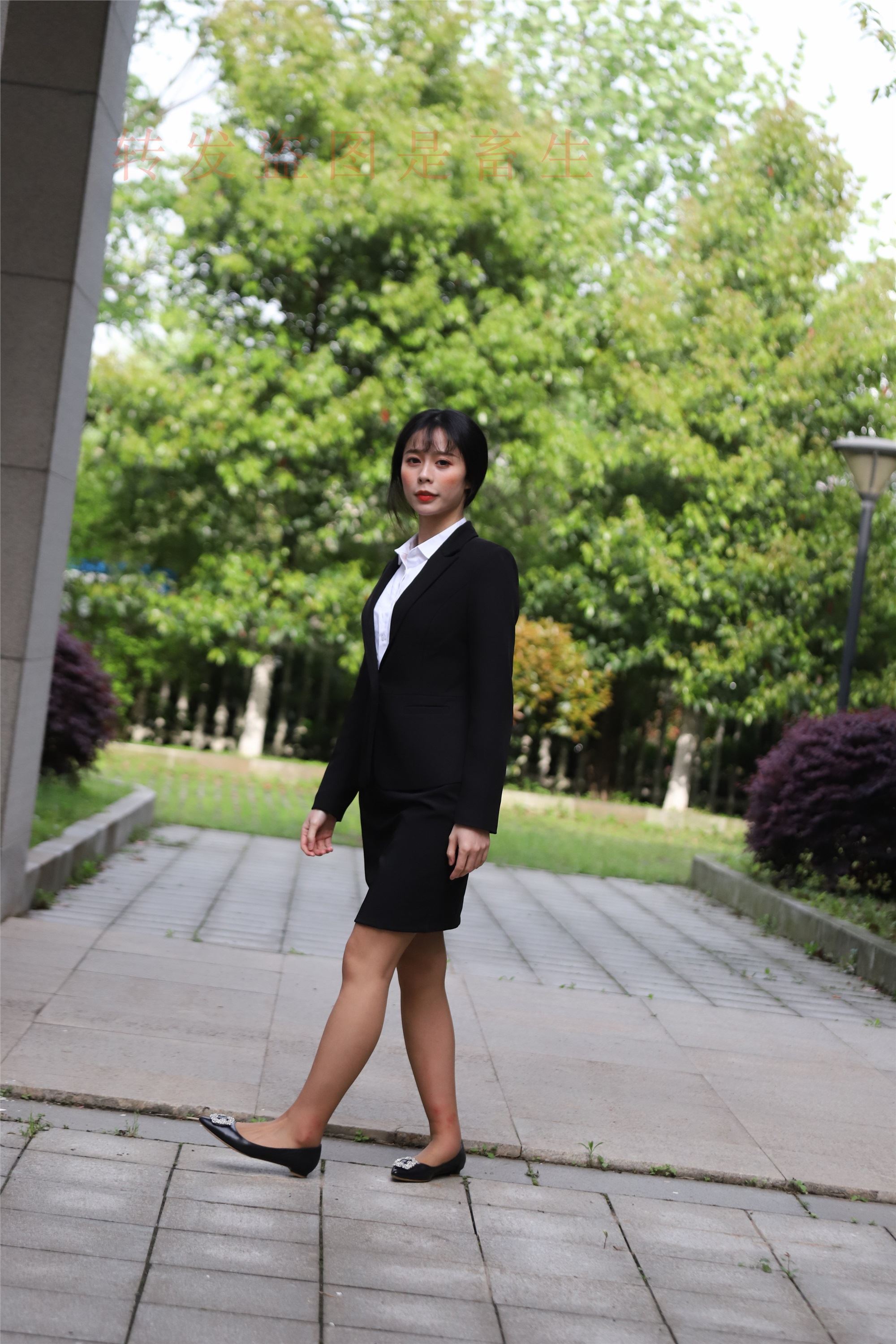 大西瓜套图 2018 4月活动 模特二 职业装薄灰