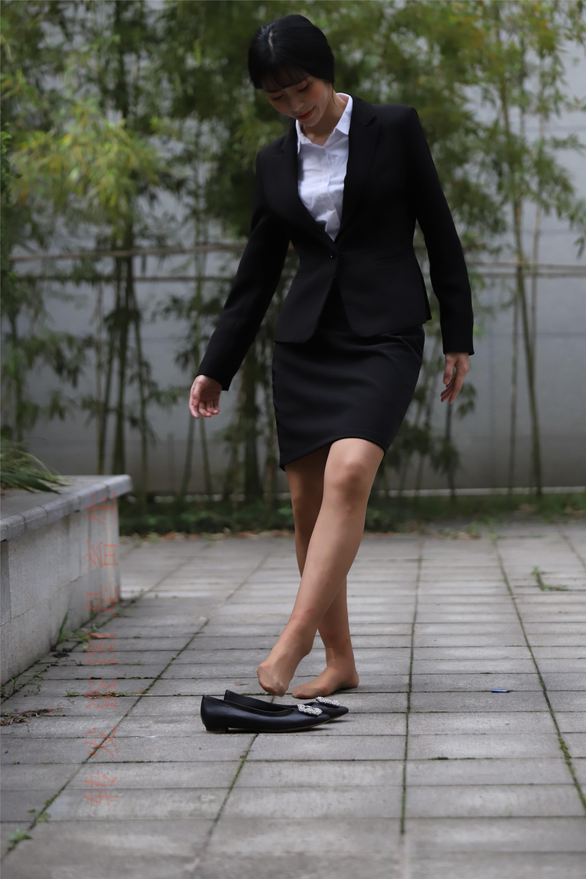 大西瓜套图 2018 4月活动 模特二 职业装薄灰