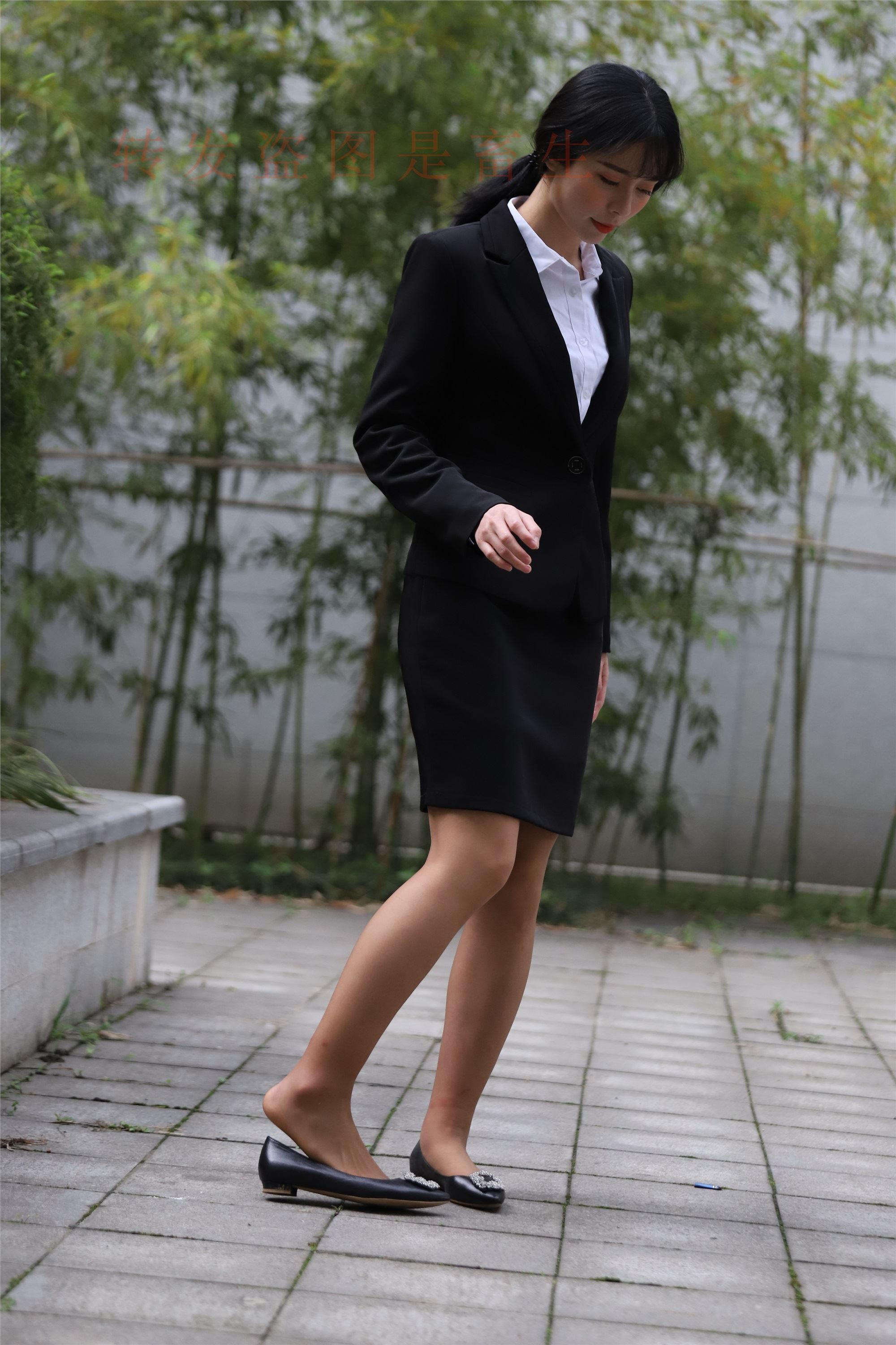 大西瓜套图 2018 4月活动 模特二 职业装薄灰