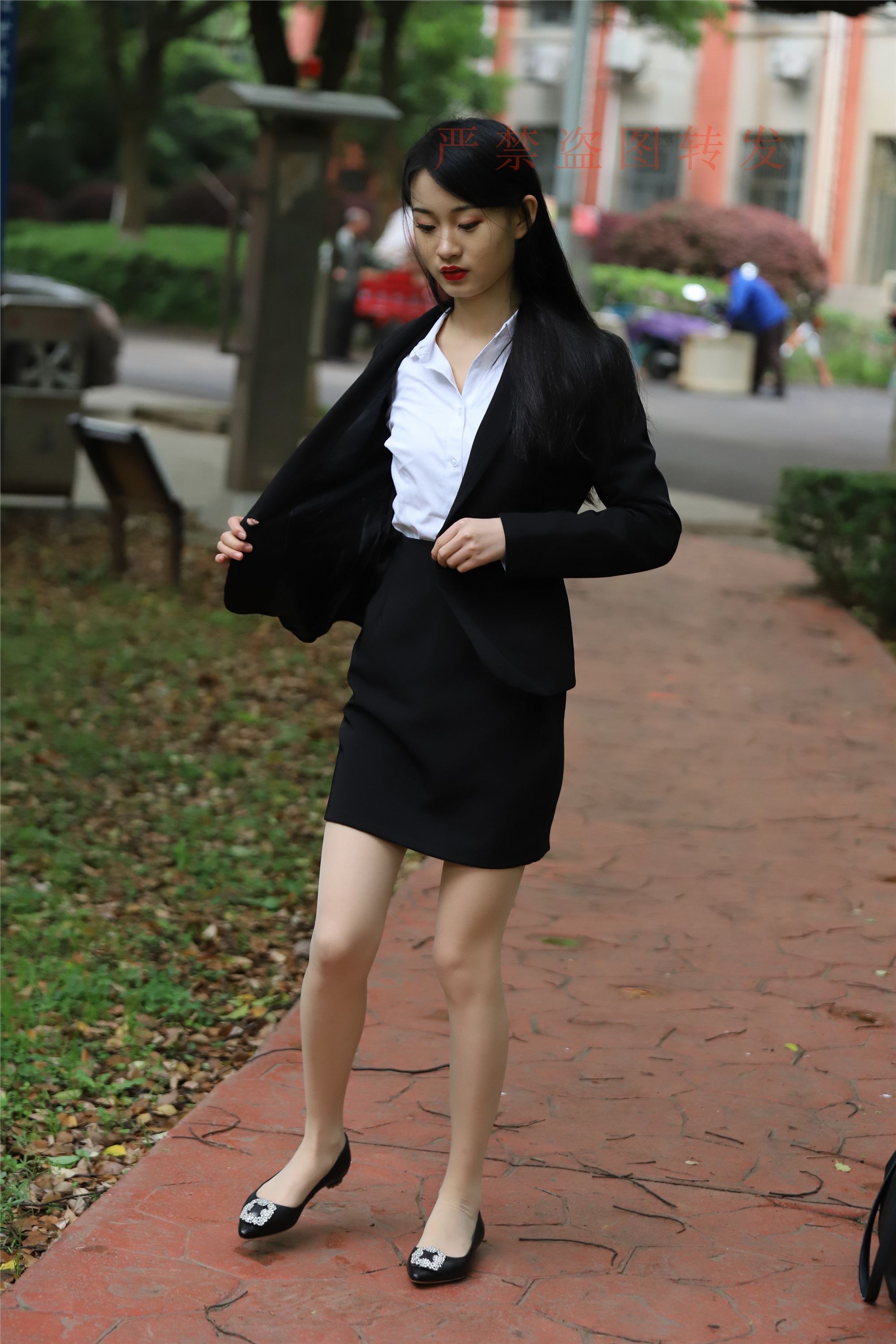 大西瓜套图 2018 4月活动 模特一 制服包裙1