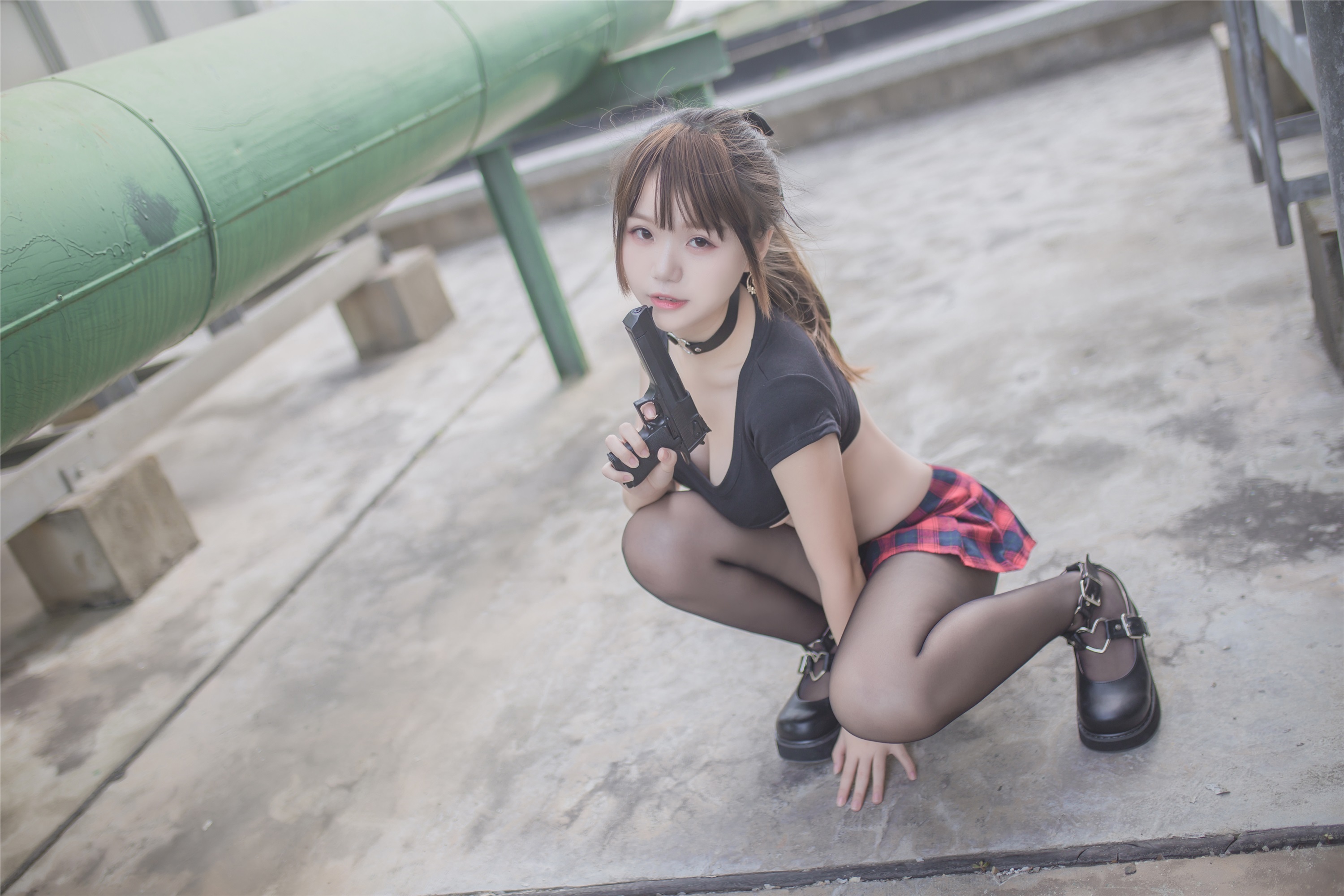 Yoko宅夏Cos - 红色格子