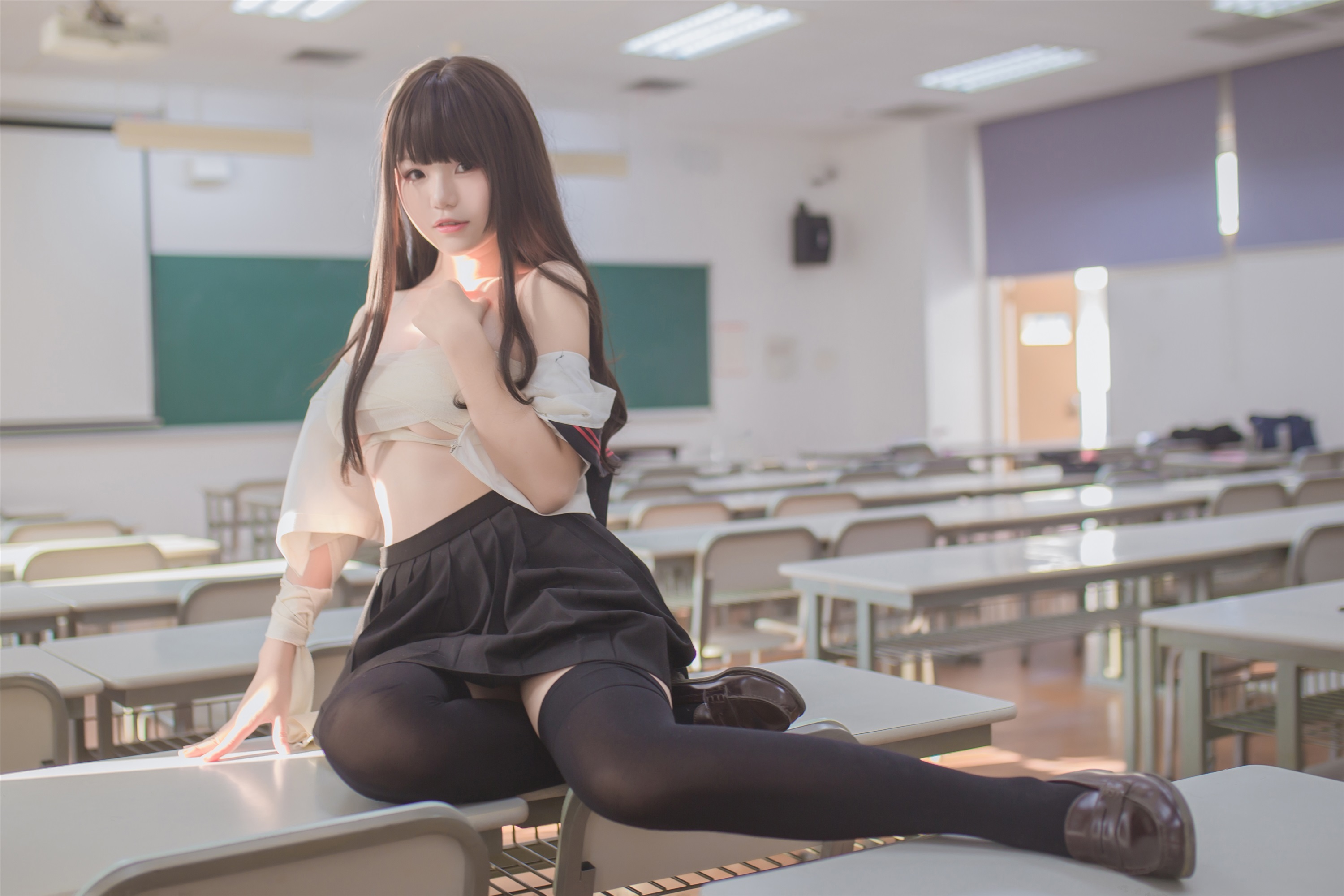 Yoko宅夏Cos - 黑丝JK