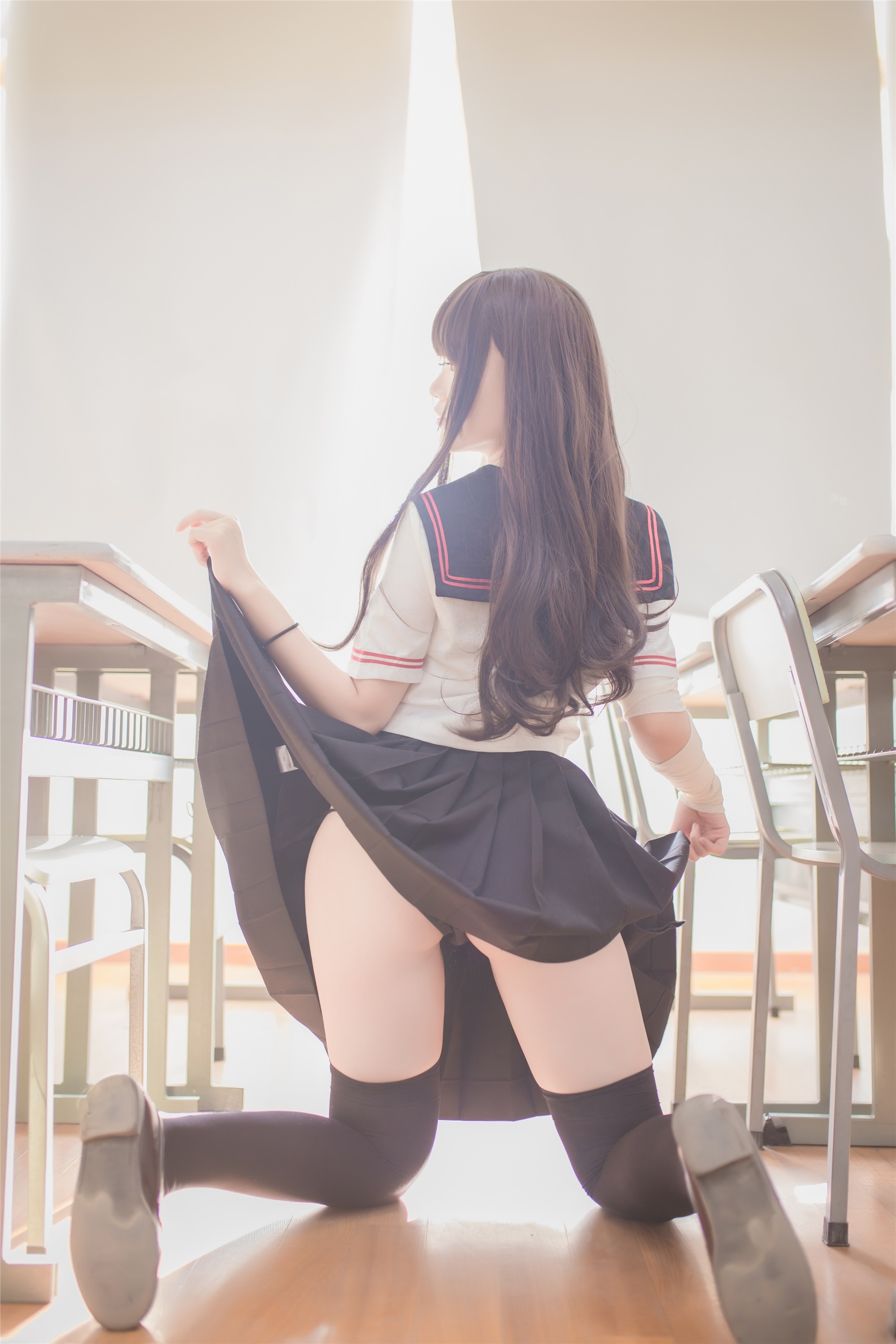 Yoko宅夏Cos - 黑丝JK