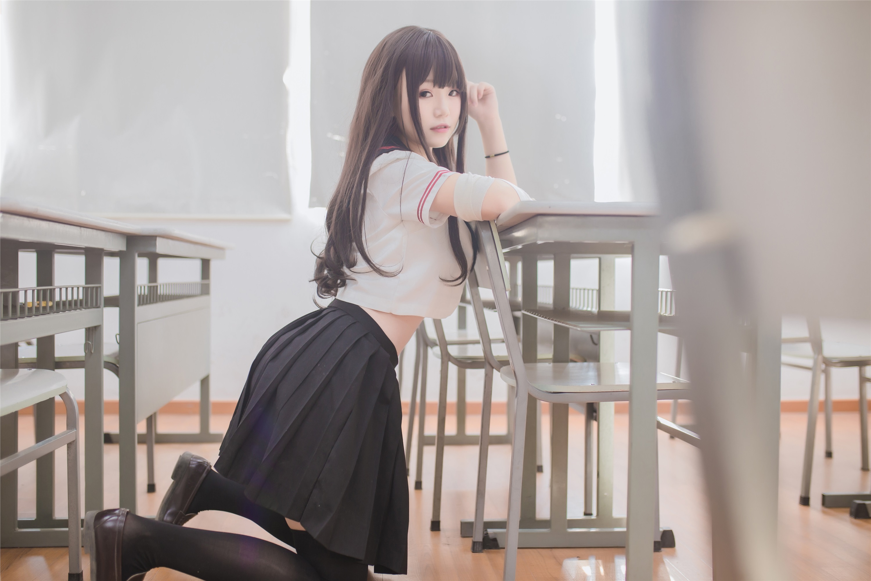 Yoko宅夏Cos - 黑丝JK