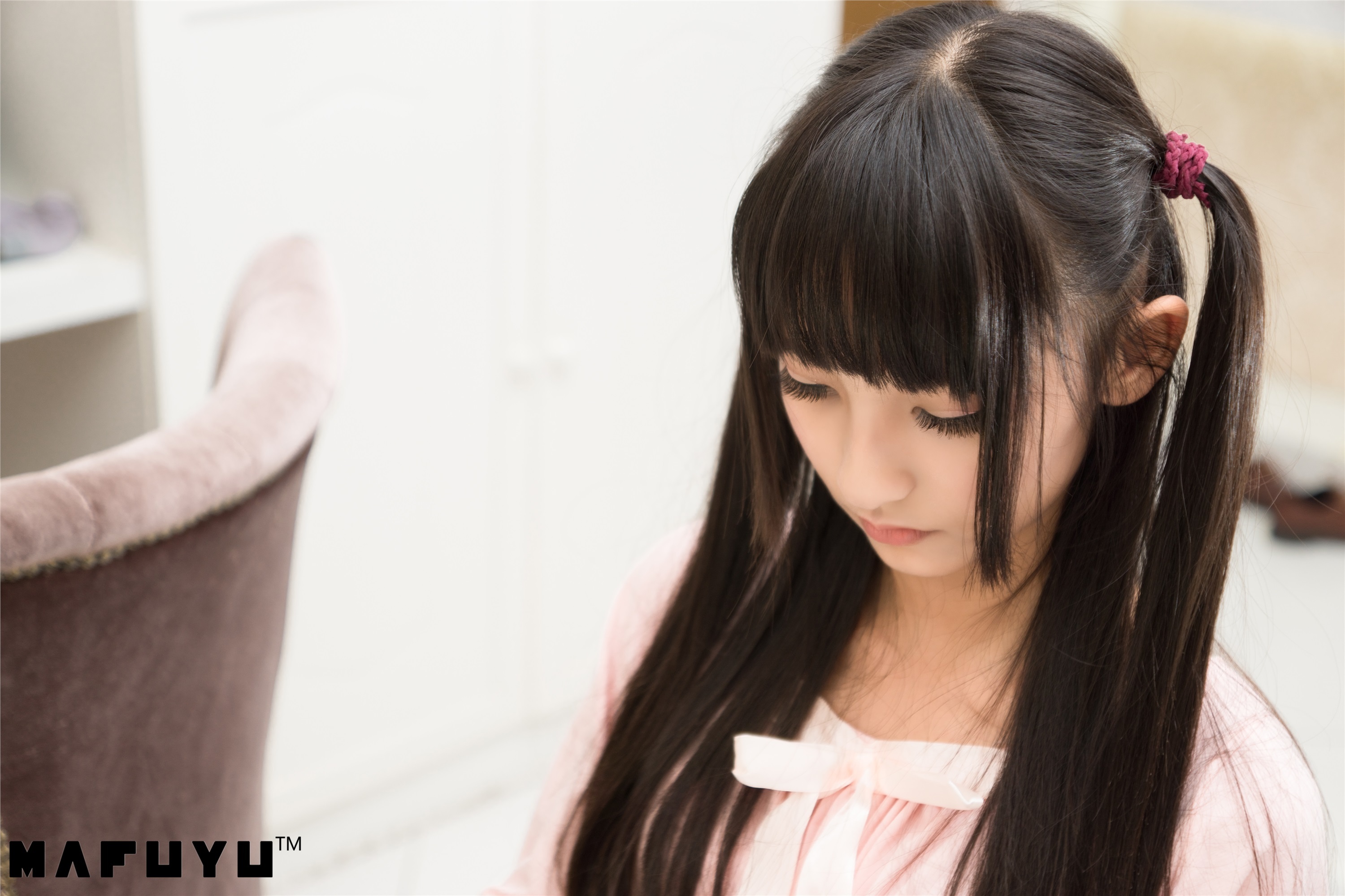 神楽坂真冬套图 - 粉白条纹系列