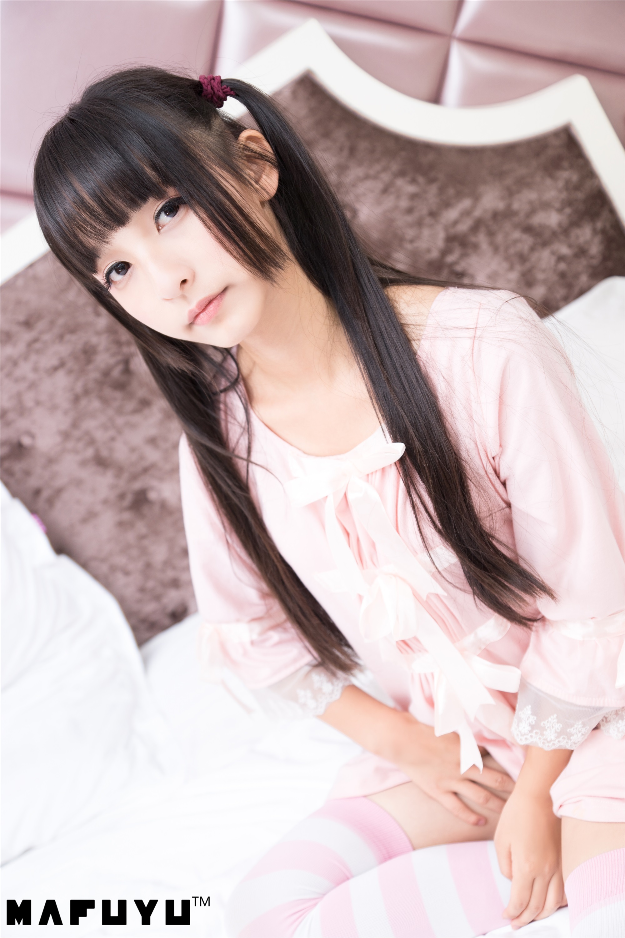 神楽坂真冬套图 - 粉白条纹系列