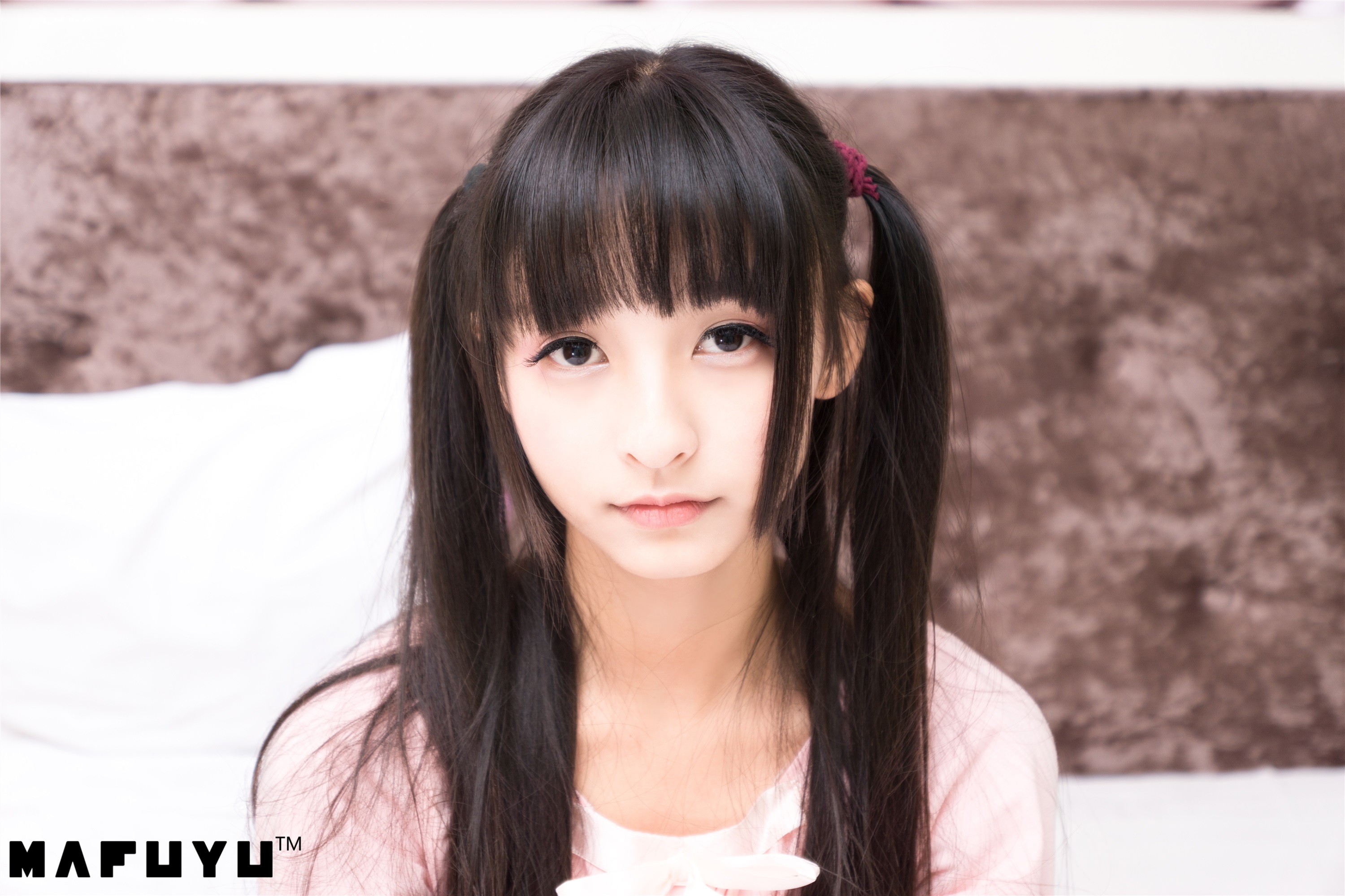 神楽坂真冬套图 - 粉白条纹系列