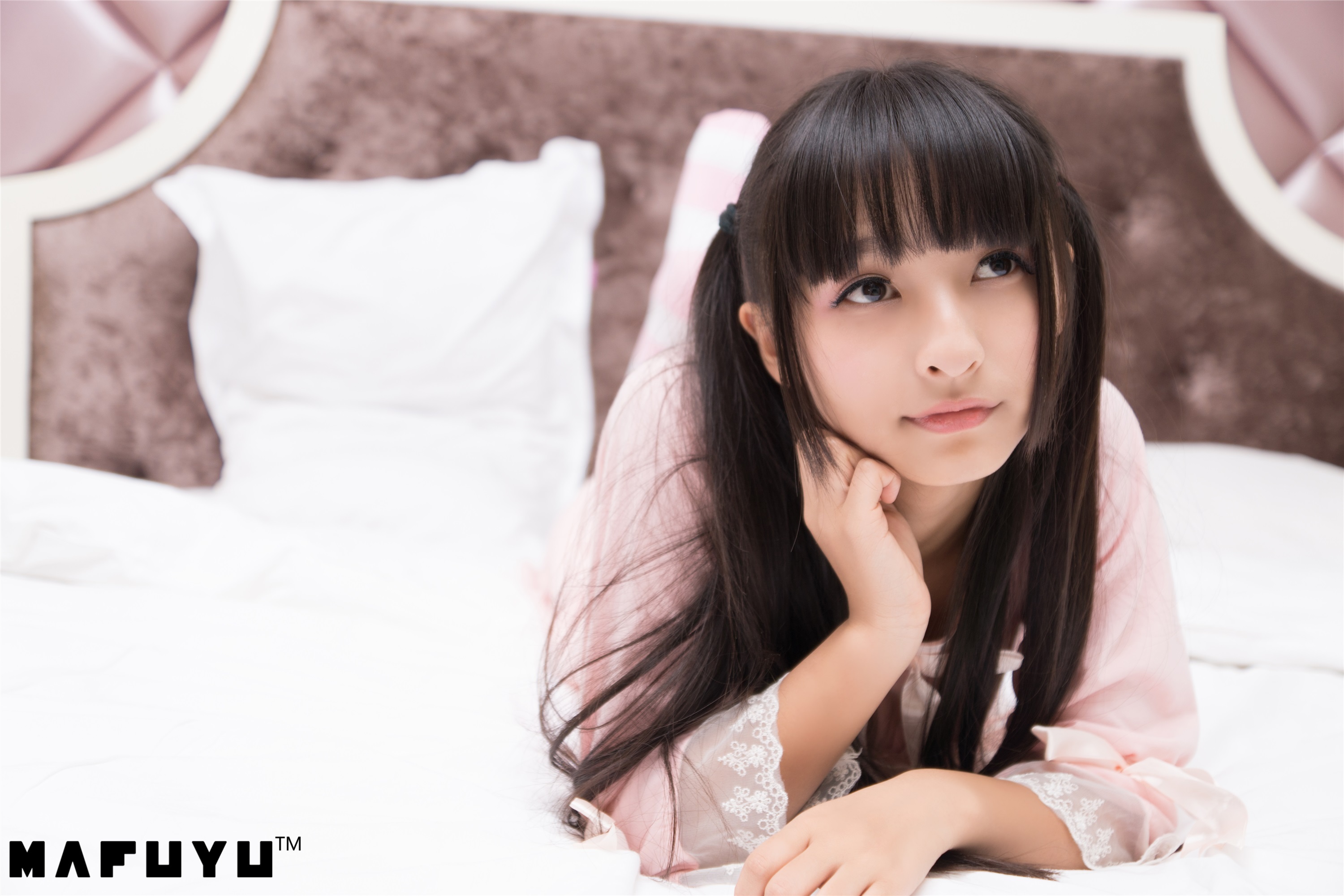 神楽坂真冬套图 - 粉白条纹系列