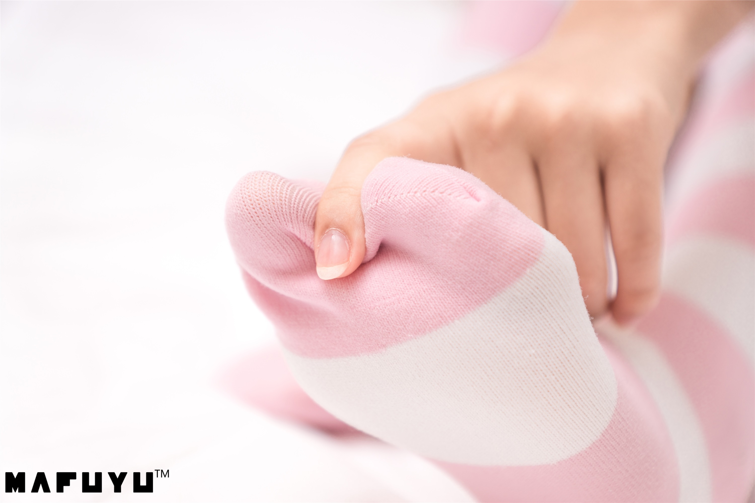 神楽坂真冬套图 - 粉白条纹系列