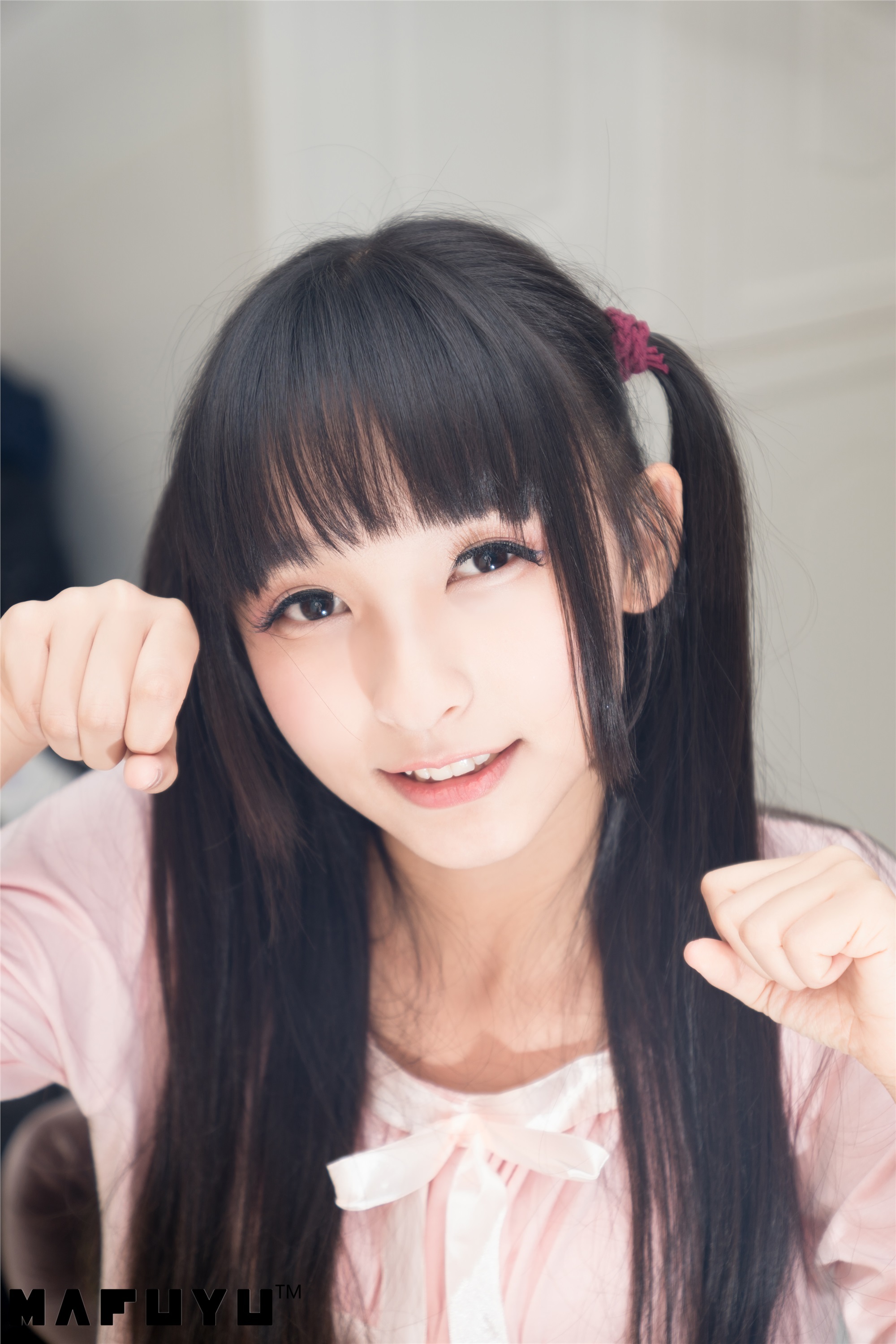 神楽坂真冬套图 - 粉白条纹系列