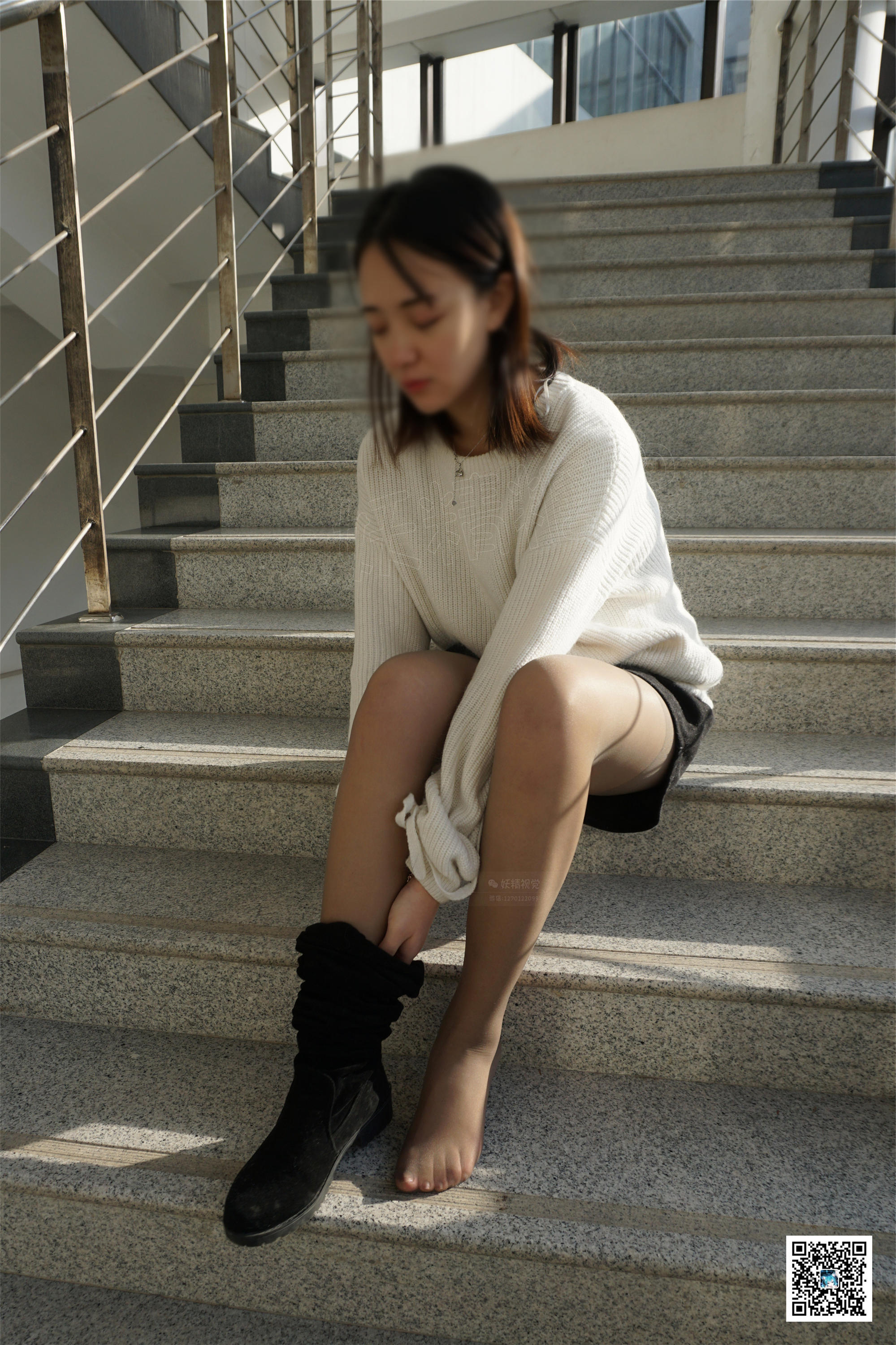 妖精视觉  苏苏 长靴&高跟，双色丝袜