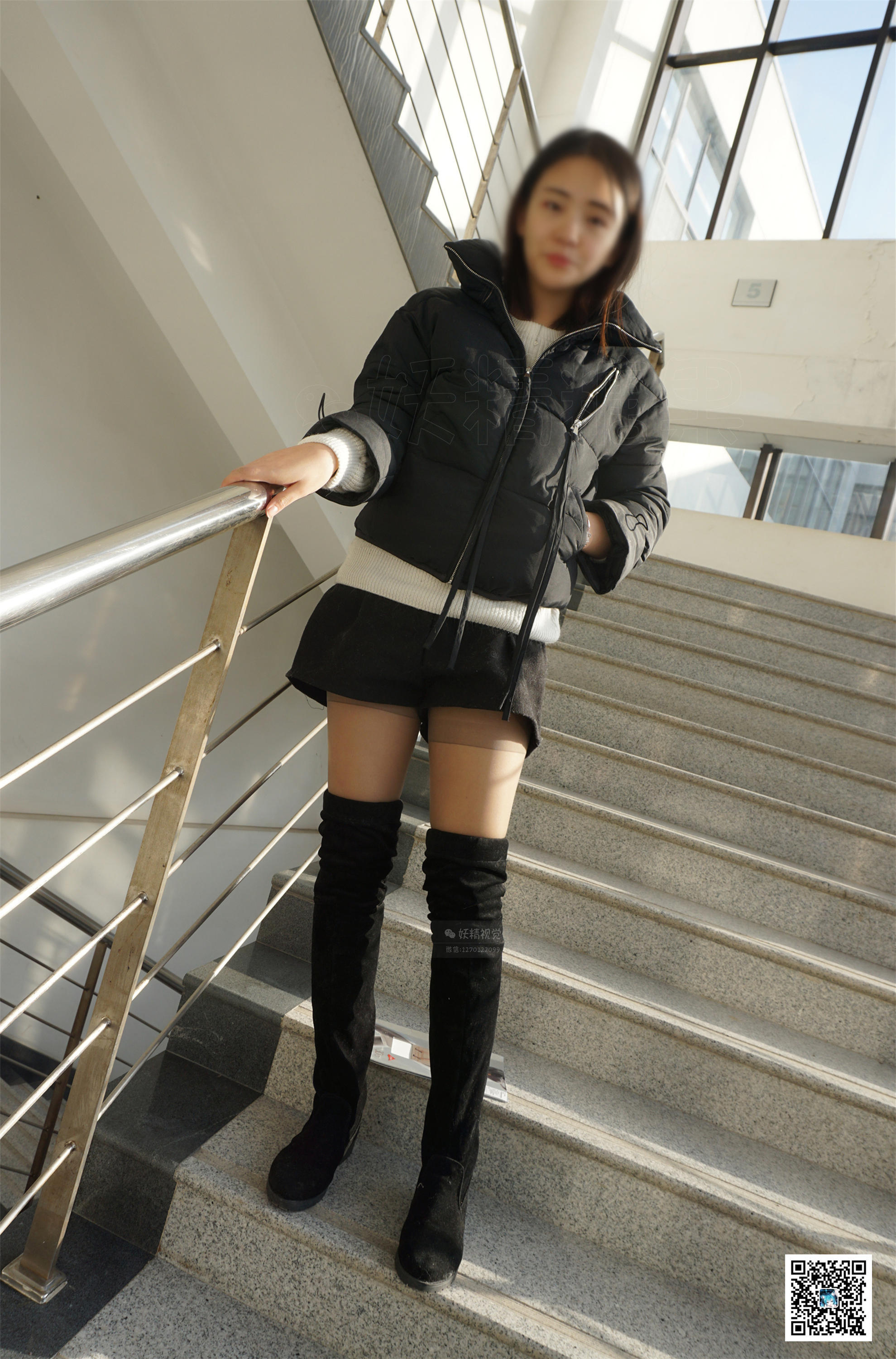 妖精视觉  苏苏 长靴&高跟，双色丝袜