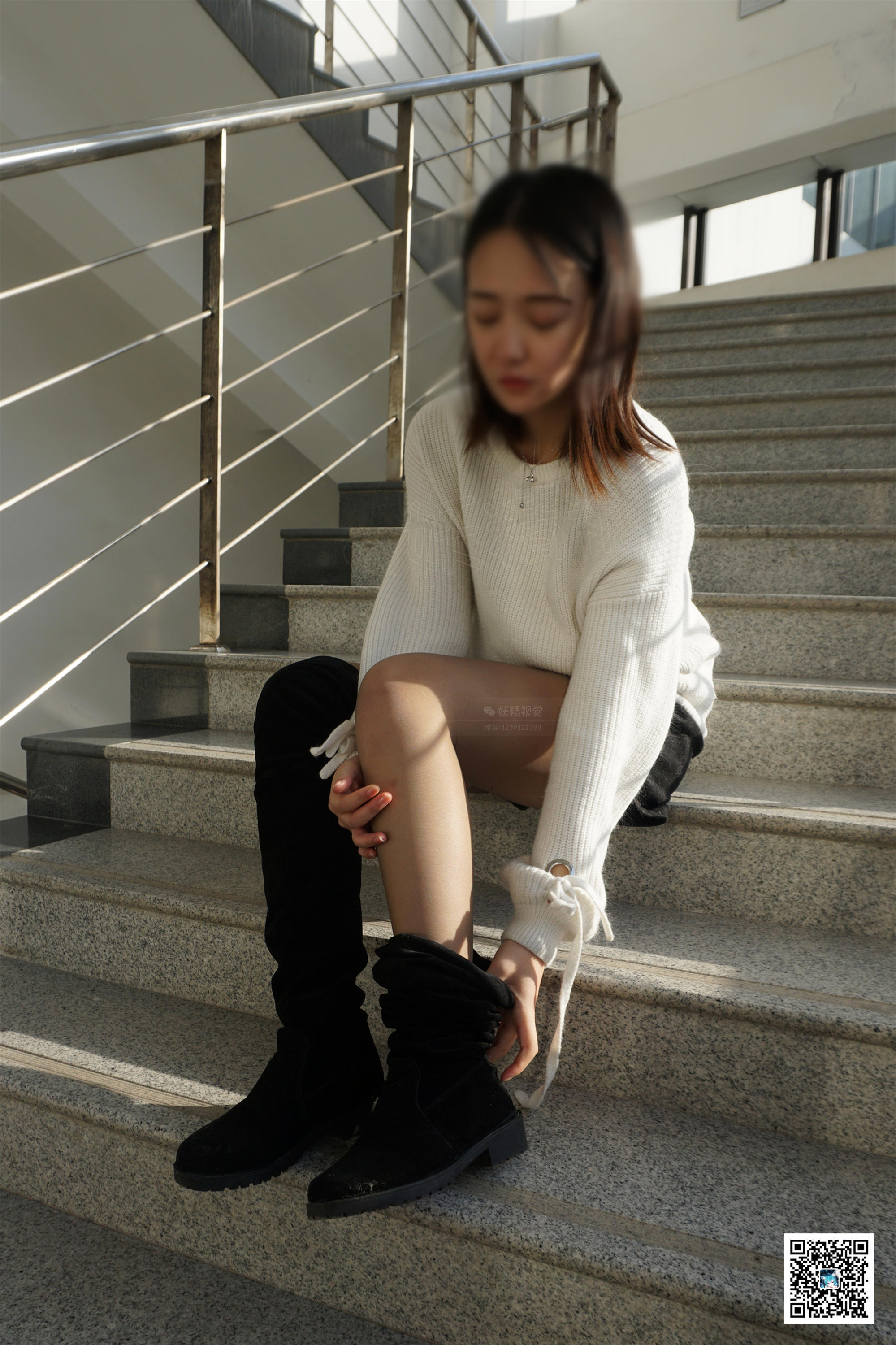 妖精视觉  苏苏 长靴&高跟，双色丝袜