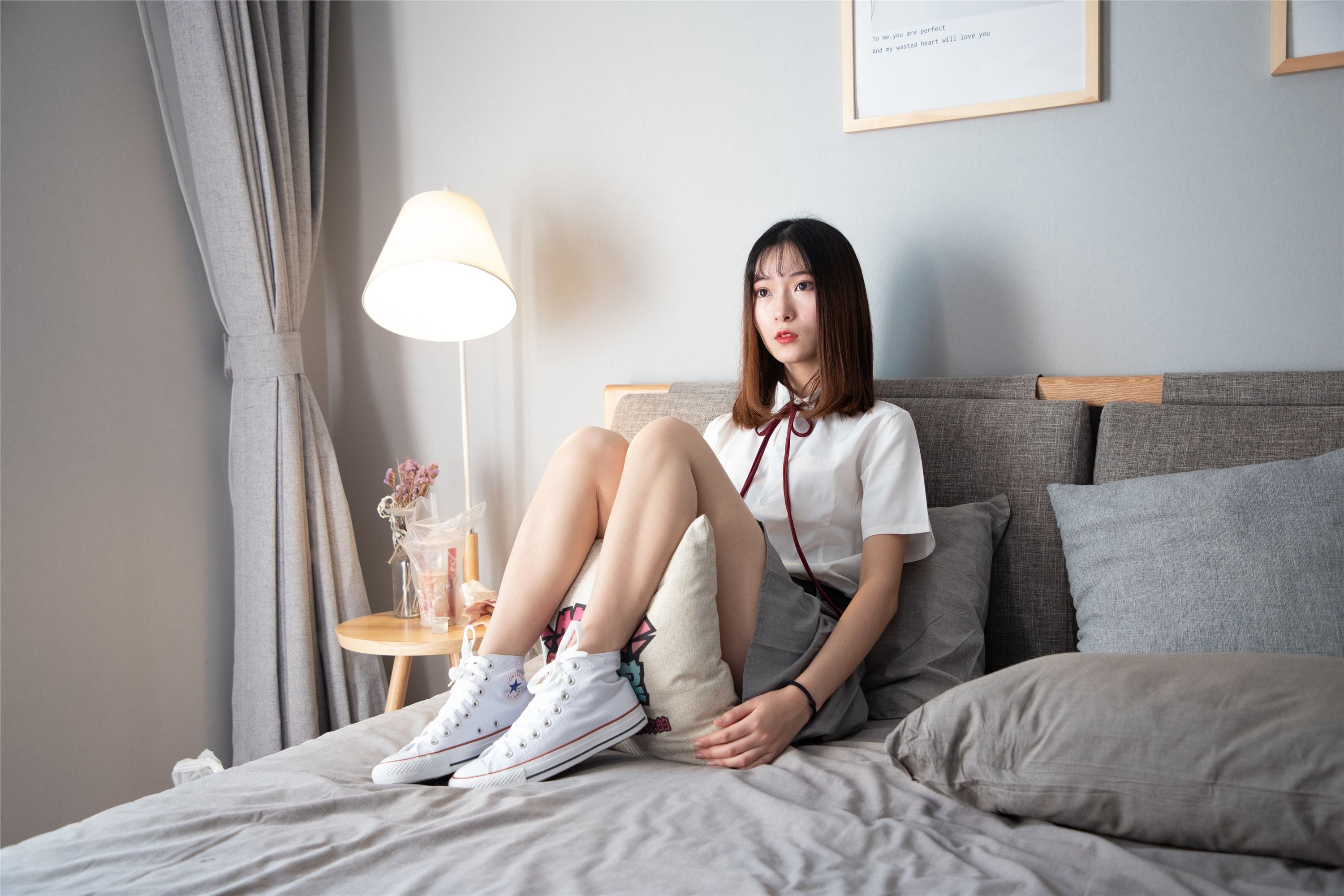 物恋传媒 猫耳 - JK制服与船袜帆布鞋No.088