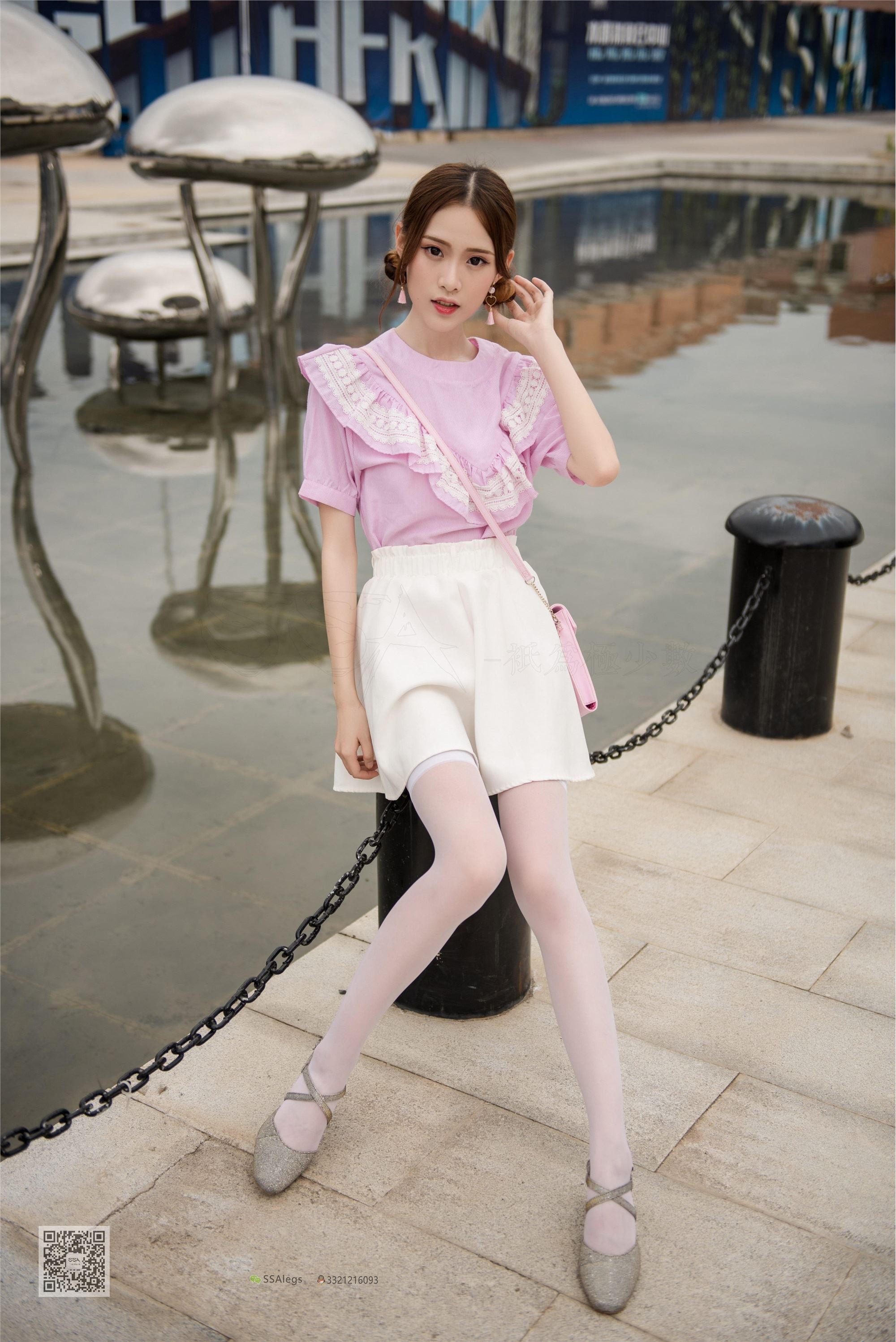 SSA丝社 009期 小琪琪 超薄5D长筒袜街拍