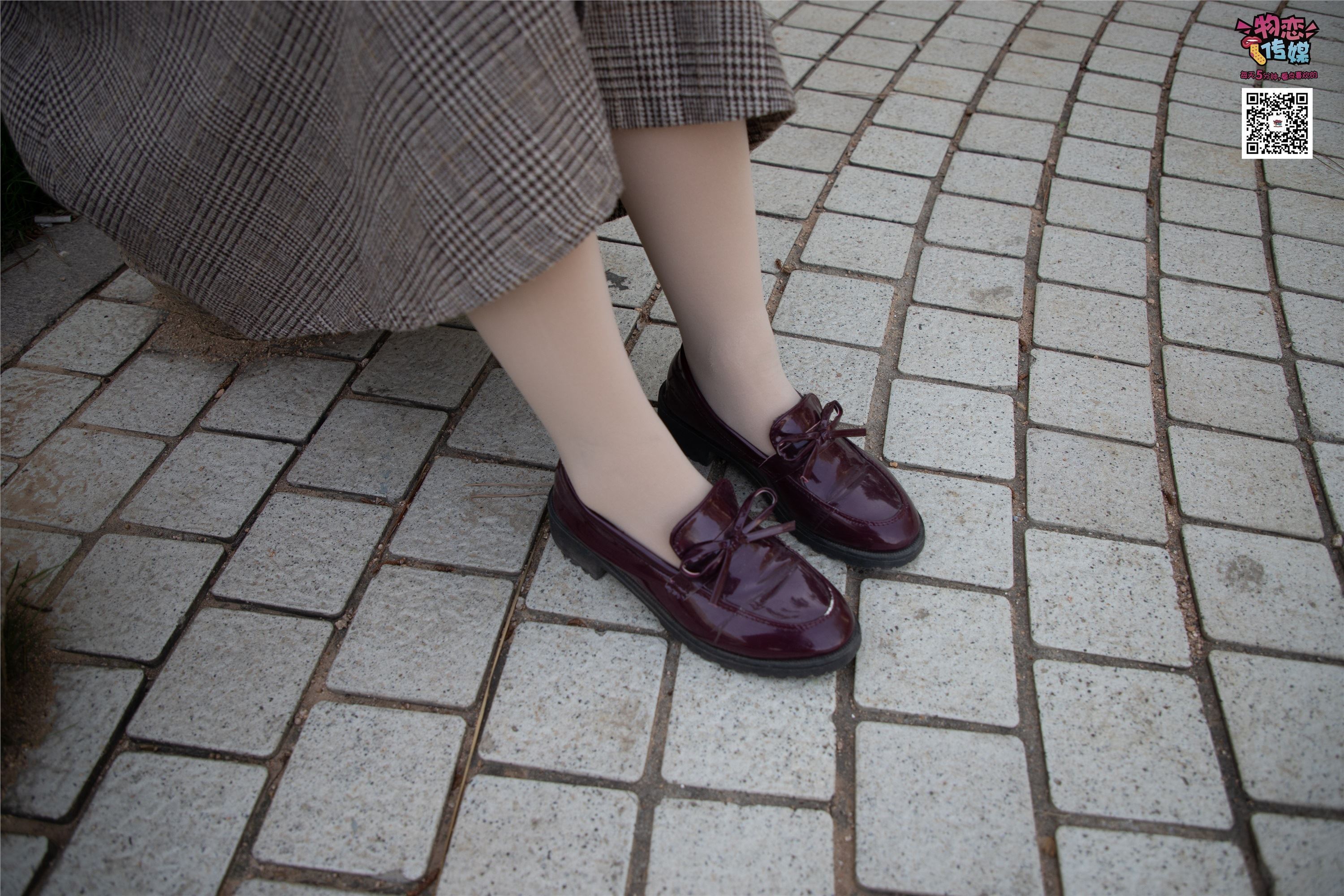 物恋传媒 No.015 书香气质女生，肉丝搭配白棉袜