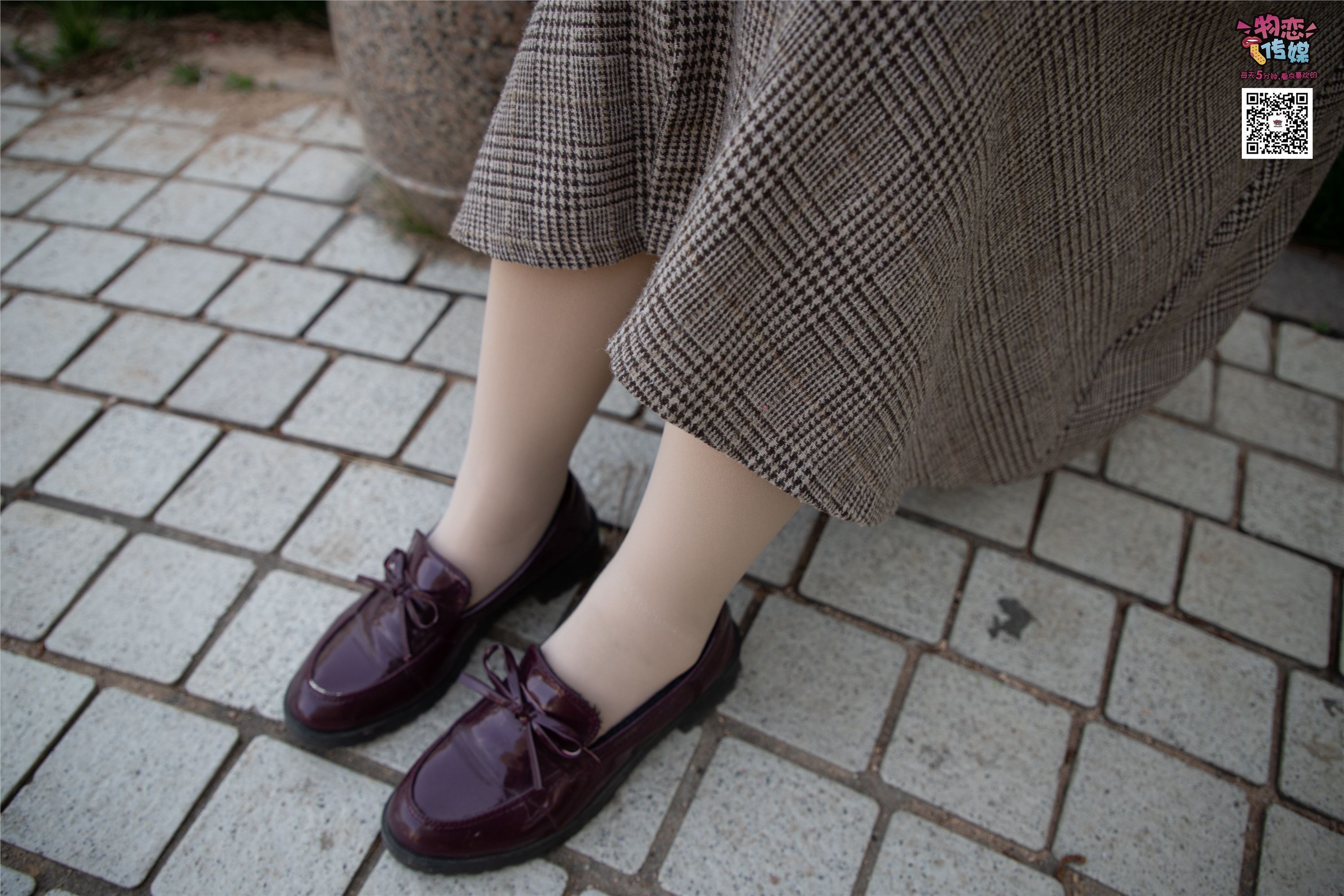 物恋传媒 No.015 书香气质女生，肉丝搭配白棉袜