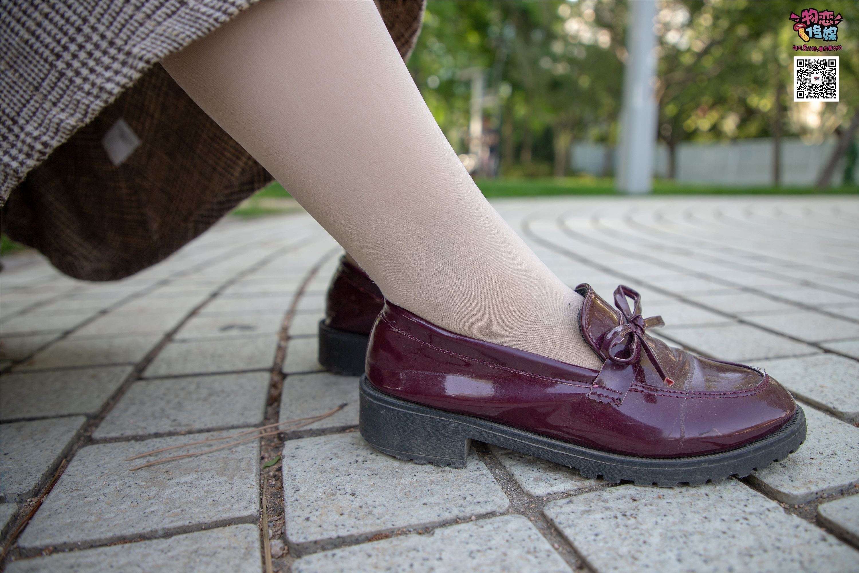 物恋传媒 No.015 书香气质女生，肉丝搭配白棉袜