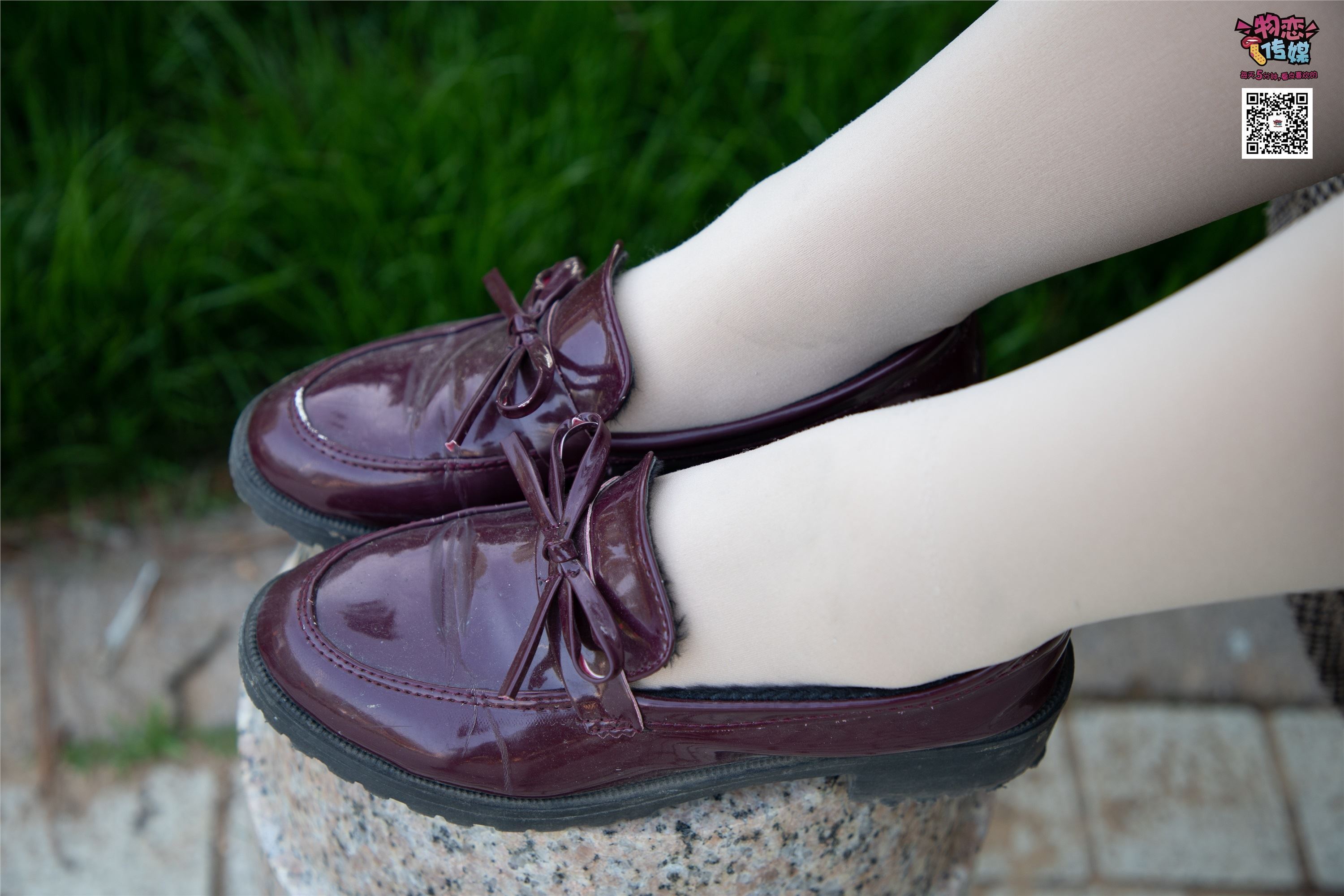 物恋传媒 No.015 书香气质女生，肉丝搭配白棉袜