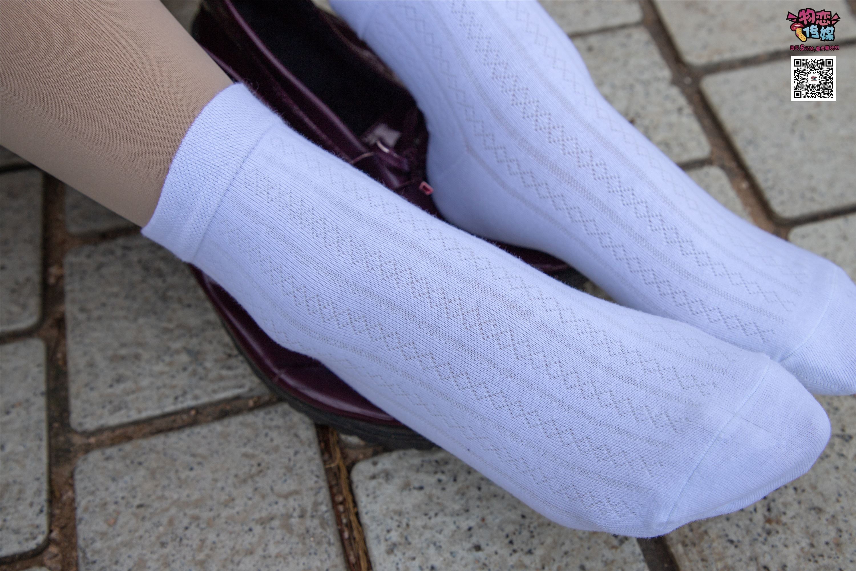 物恋传媒 No.015 书香气质女生，肉丝搭配白棉袜