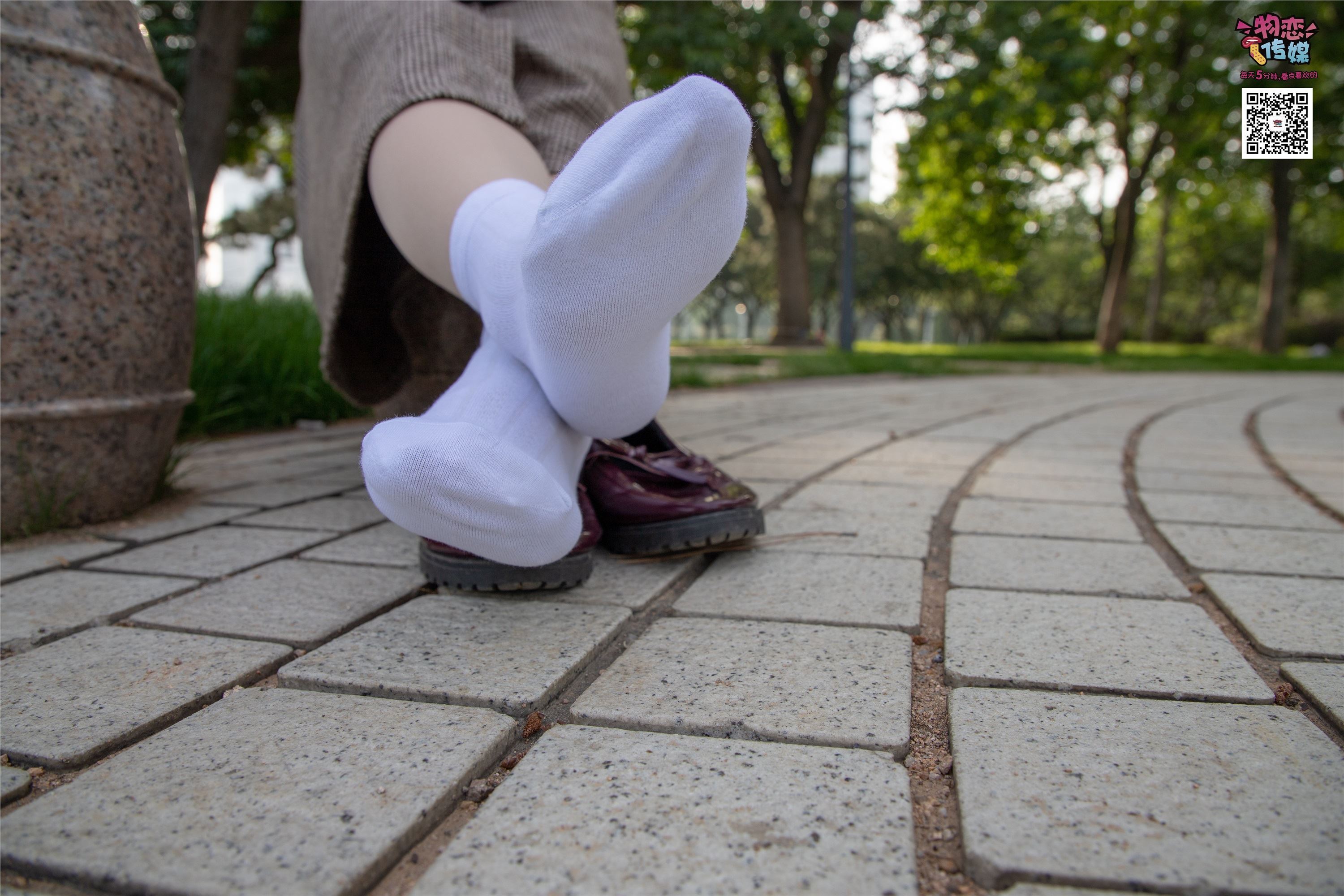 物恋传媒 No.015 书香气质女生，肉丝搭配白棉袜
