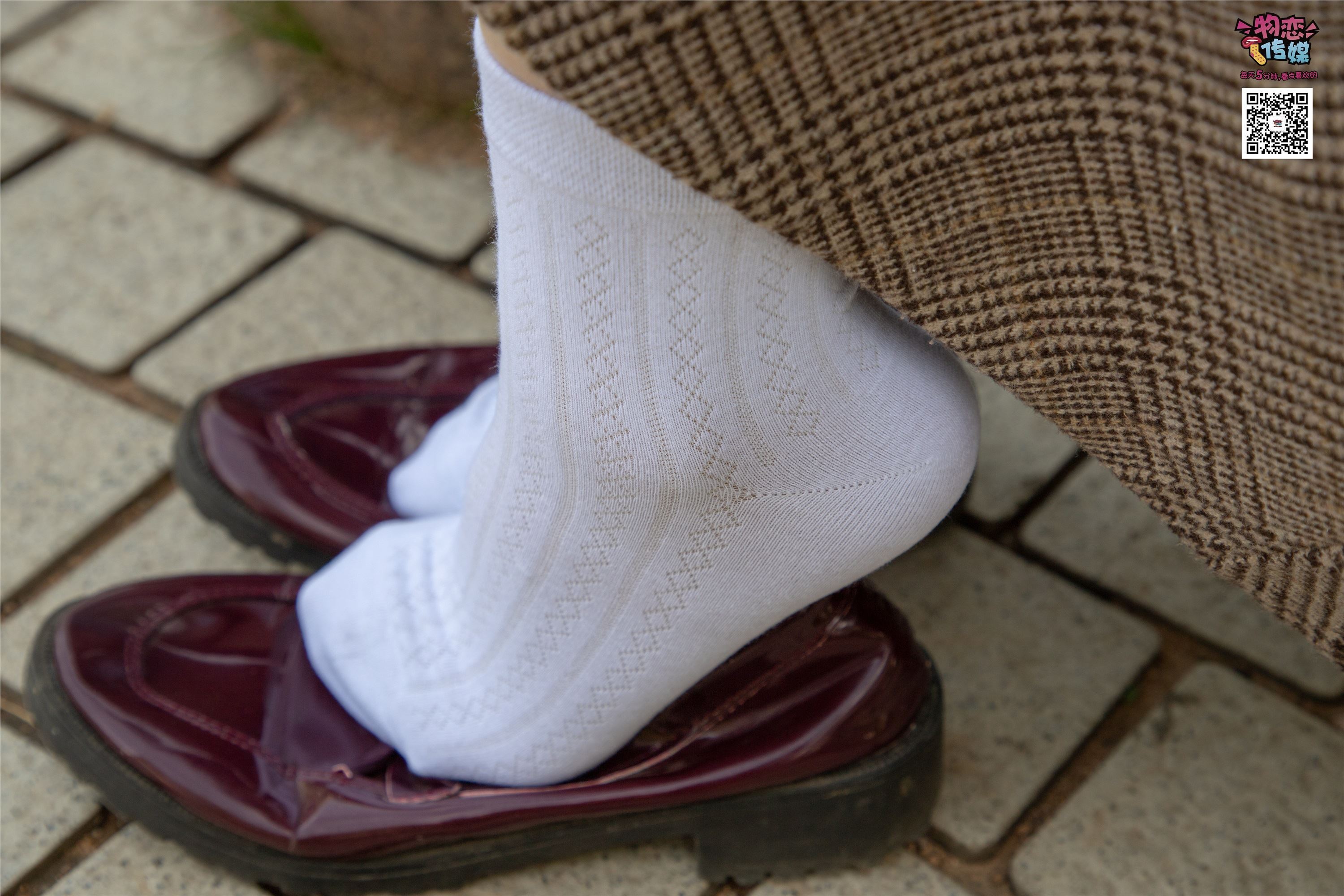 物恋传媒 No.015 书香气质女生，肉丝搭配白棉袜