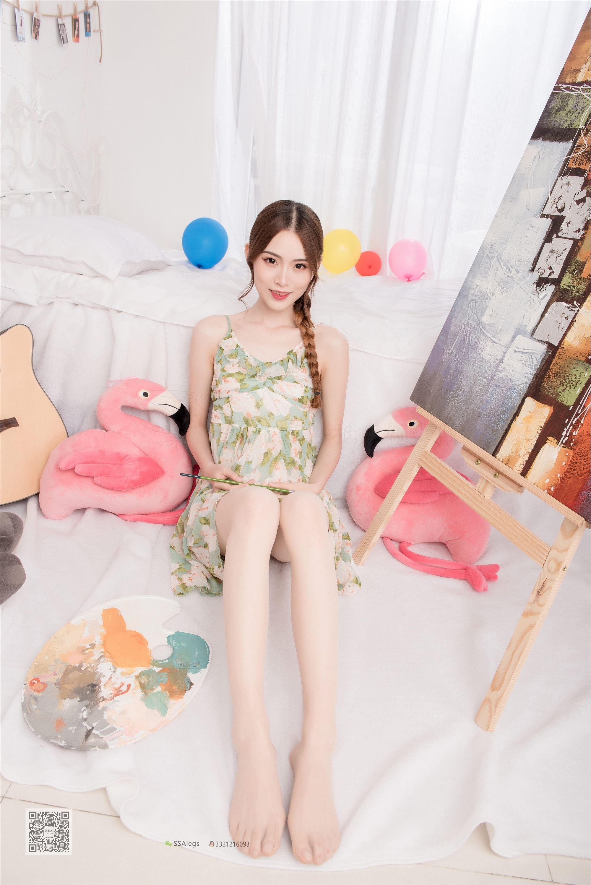 SSA丝社 NO.022 小琪琪 琪琪化身灵魂画师进口肉si大长腿美足特写