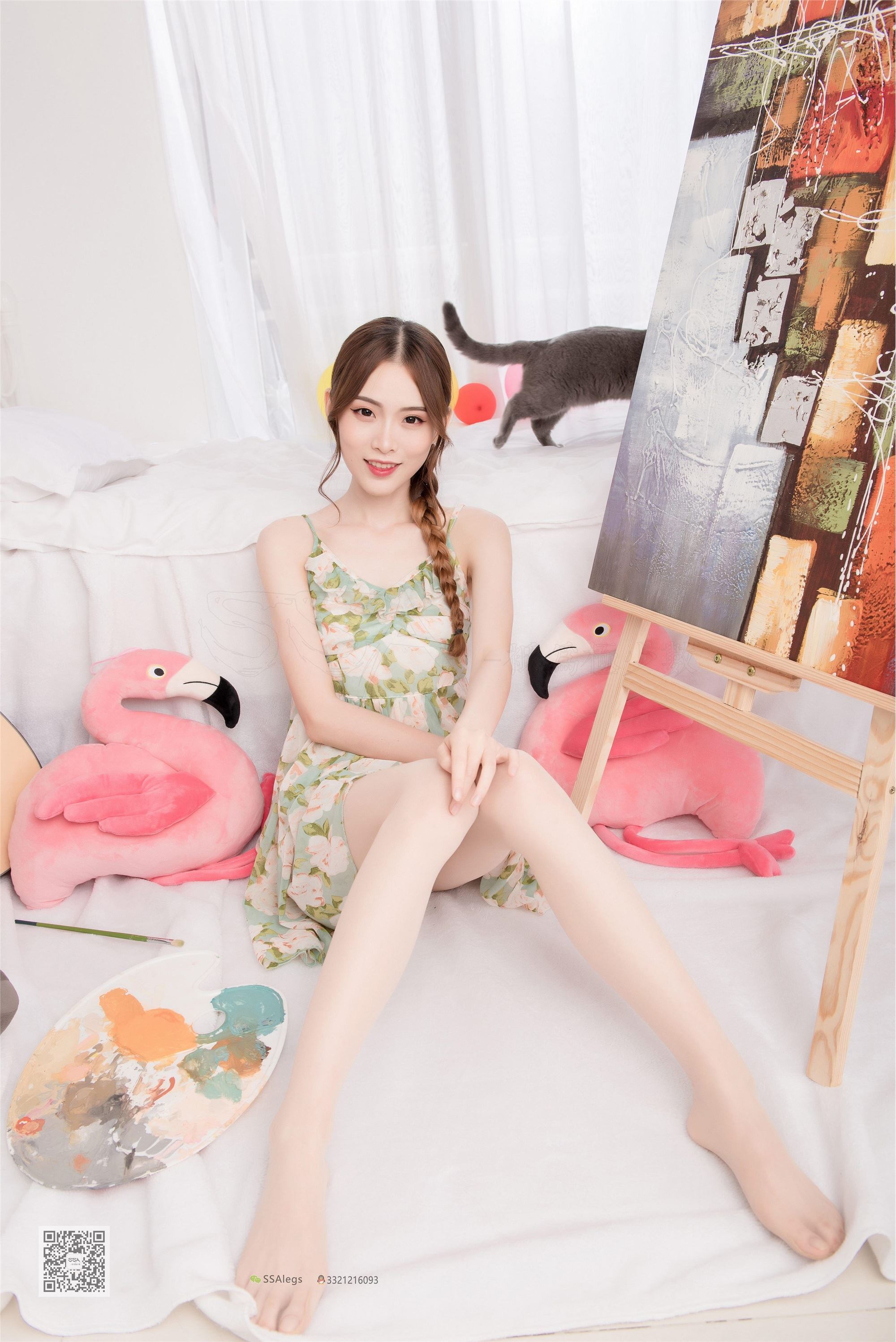 SSA丝社 NO.022 小琪琪 琪琪化身灵魂画师进口肉si大长腿美足特写