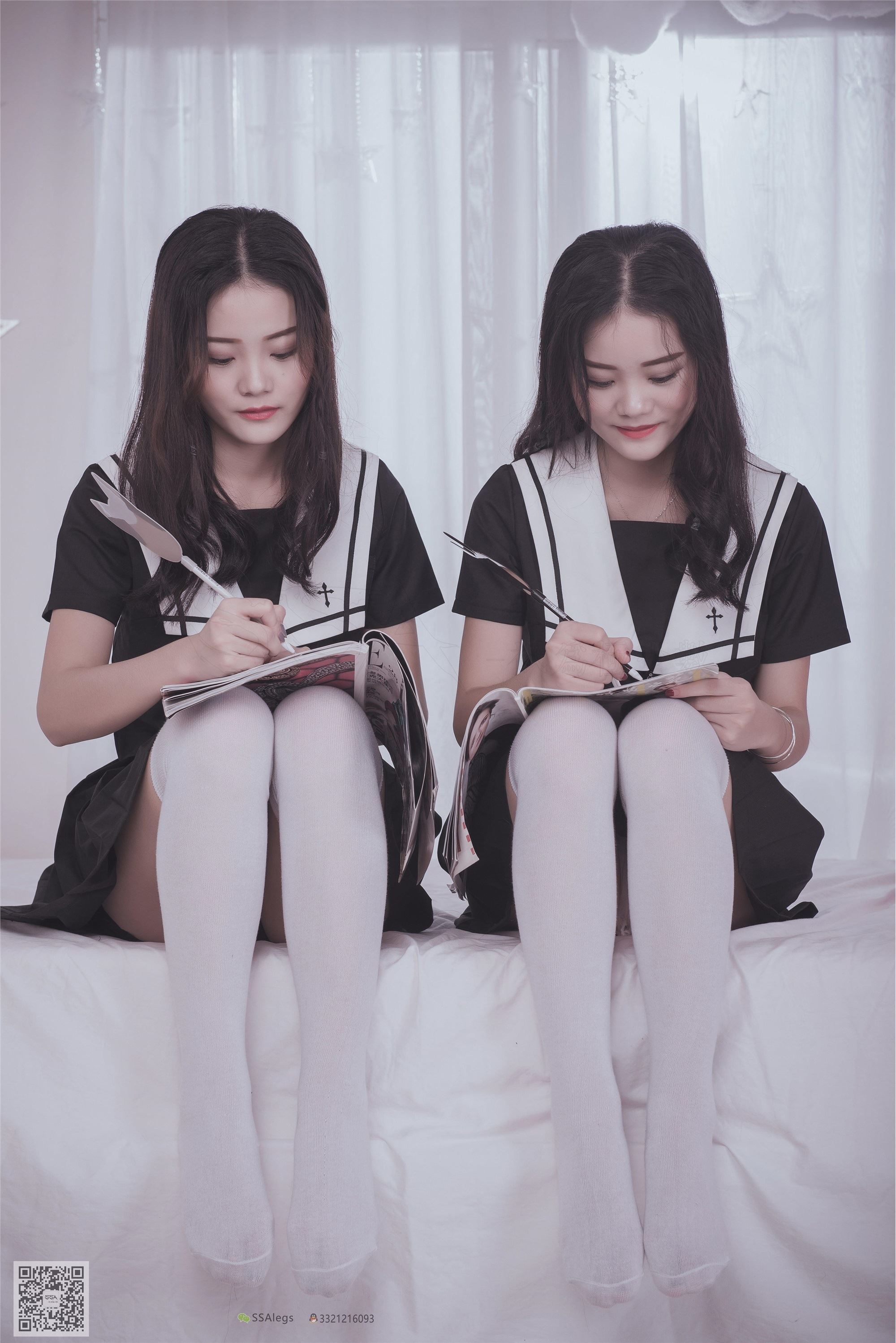 SSA丝社 NO.028 青青姐妹 姐妹花的JK情