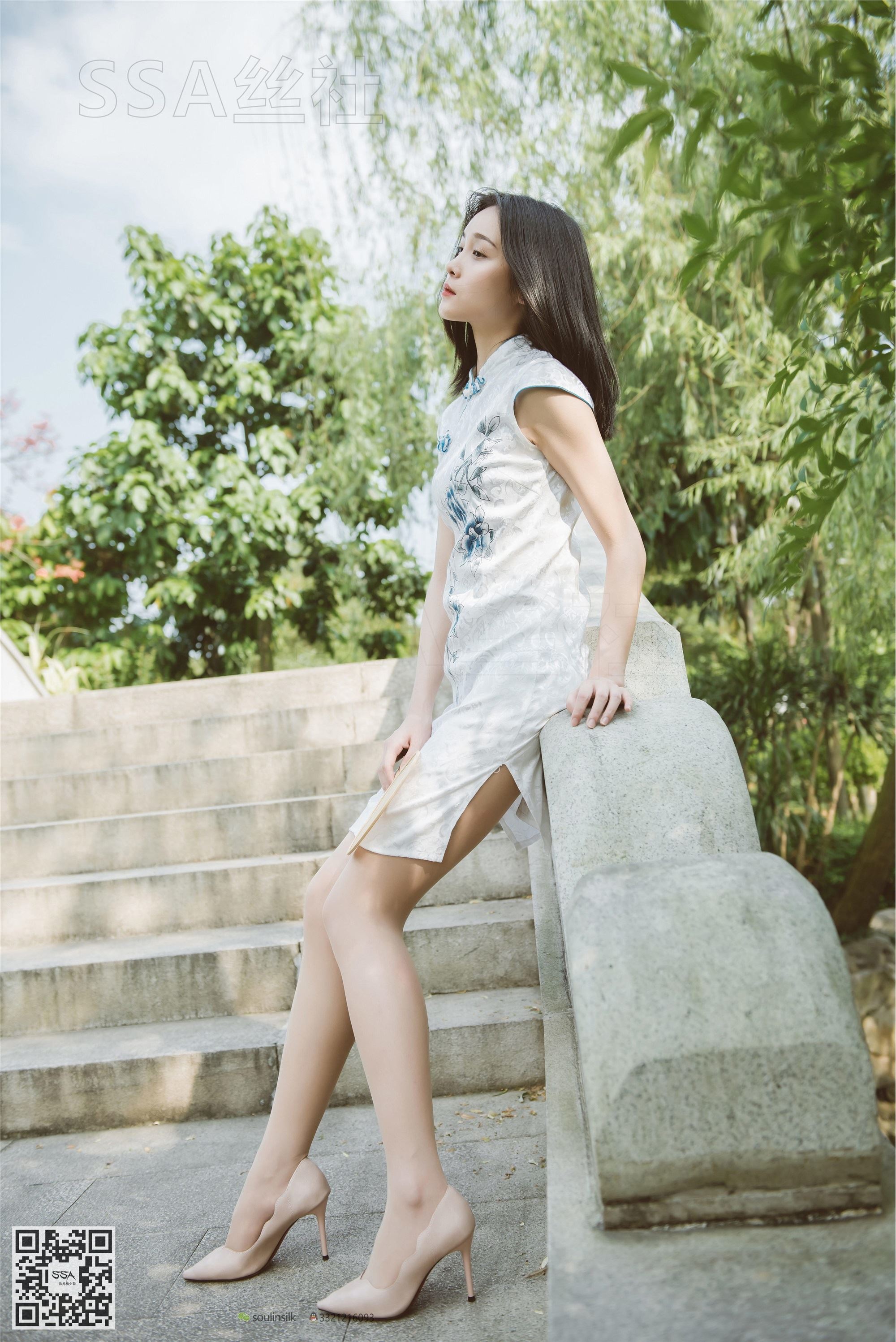 SSA丝社 111期 丽萍烈日下的清新旗袍