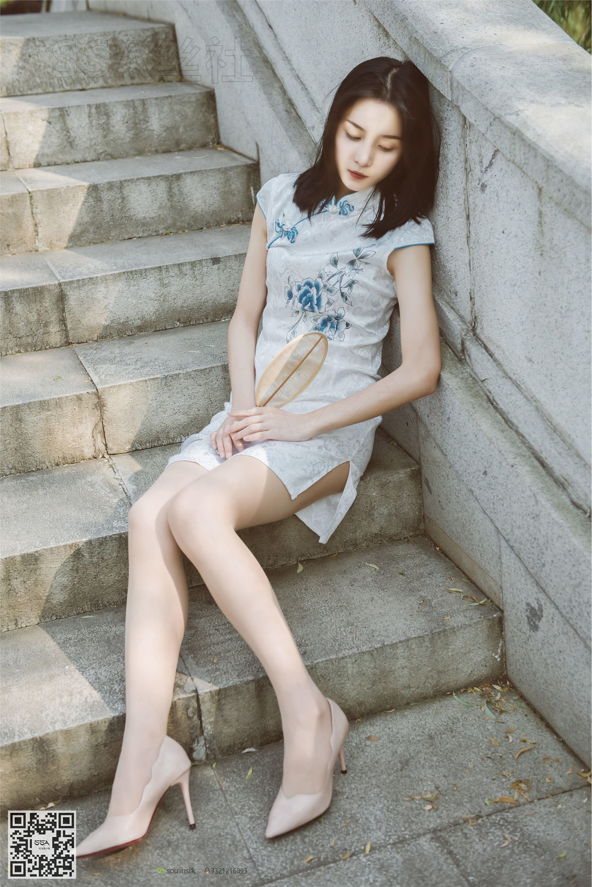 SSA丝社 111期 丽萍烈日下的清新旗袍