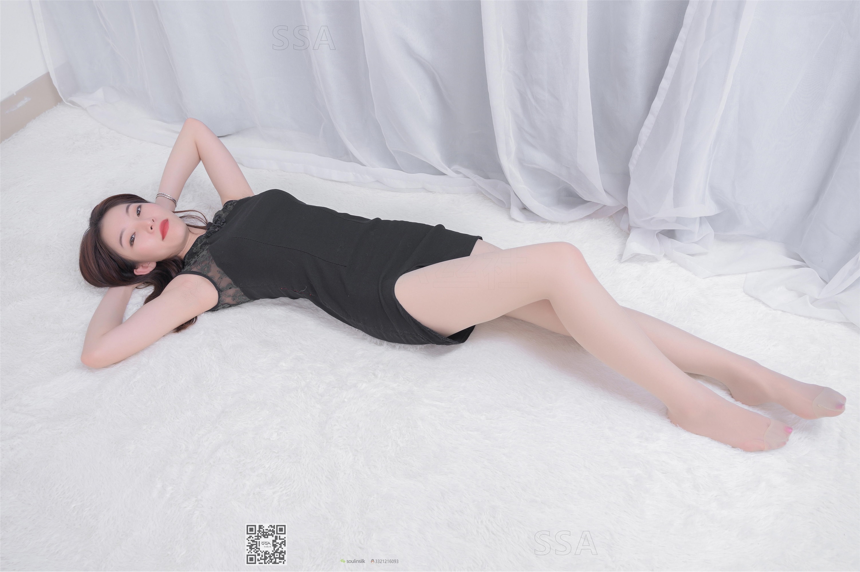 SSA丝社 199期 莉莉 黑色改良旗袍试穿（下）