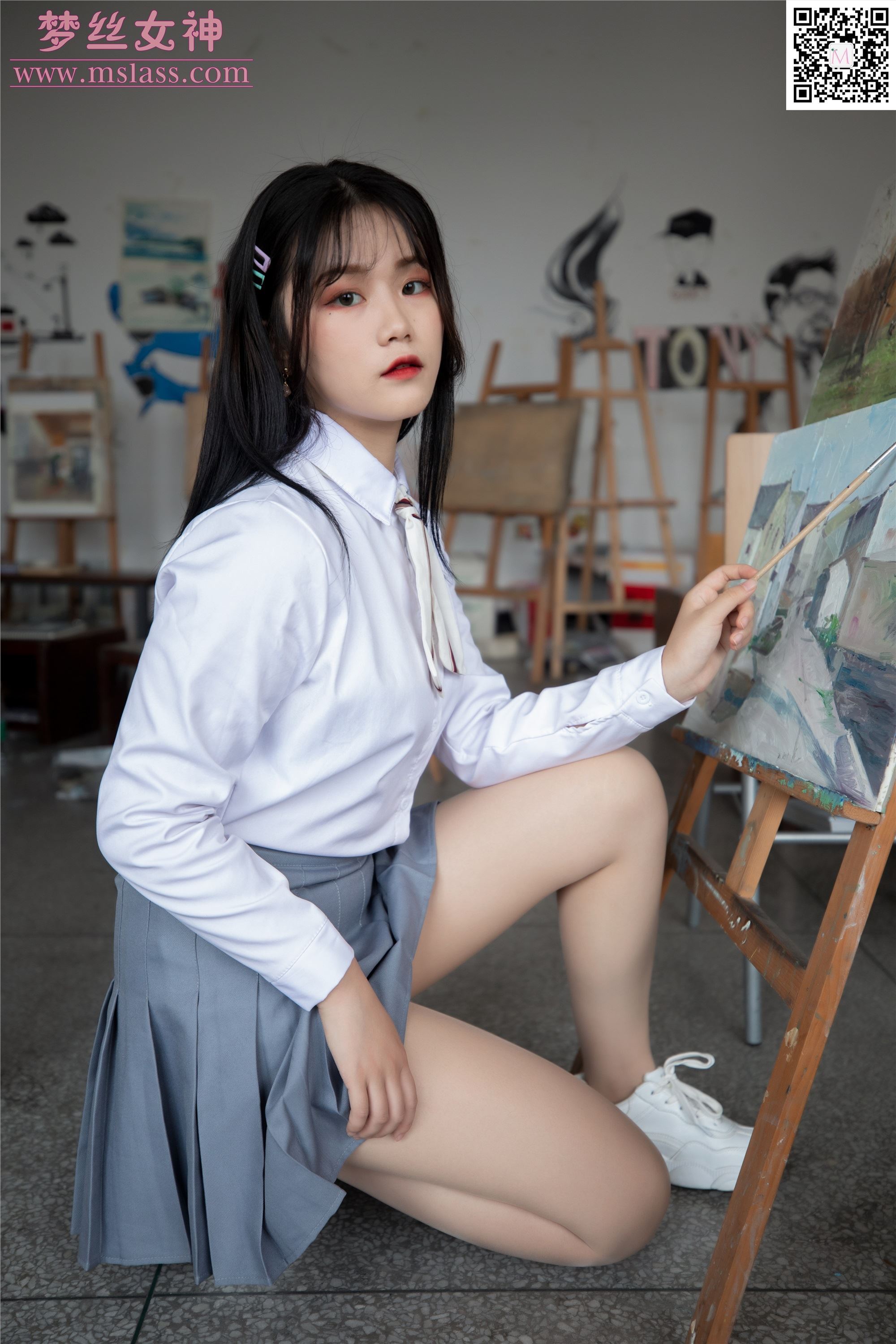 MSLASS梦丝女神 2019-09-25 Vol.053 恬恬 画室少女