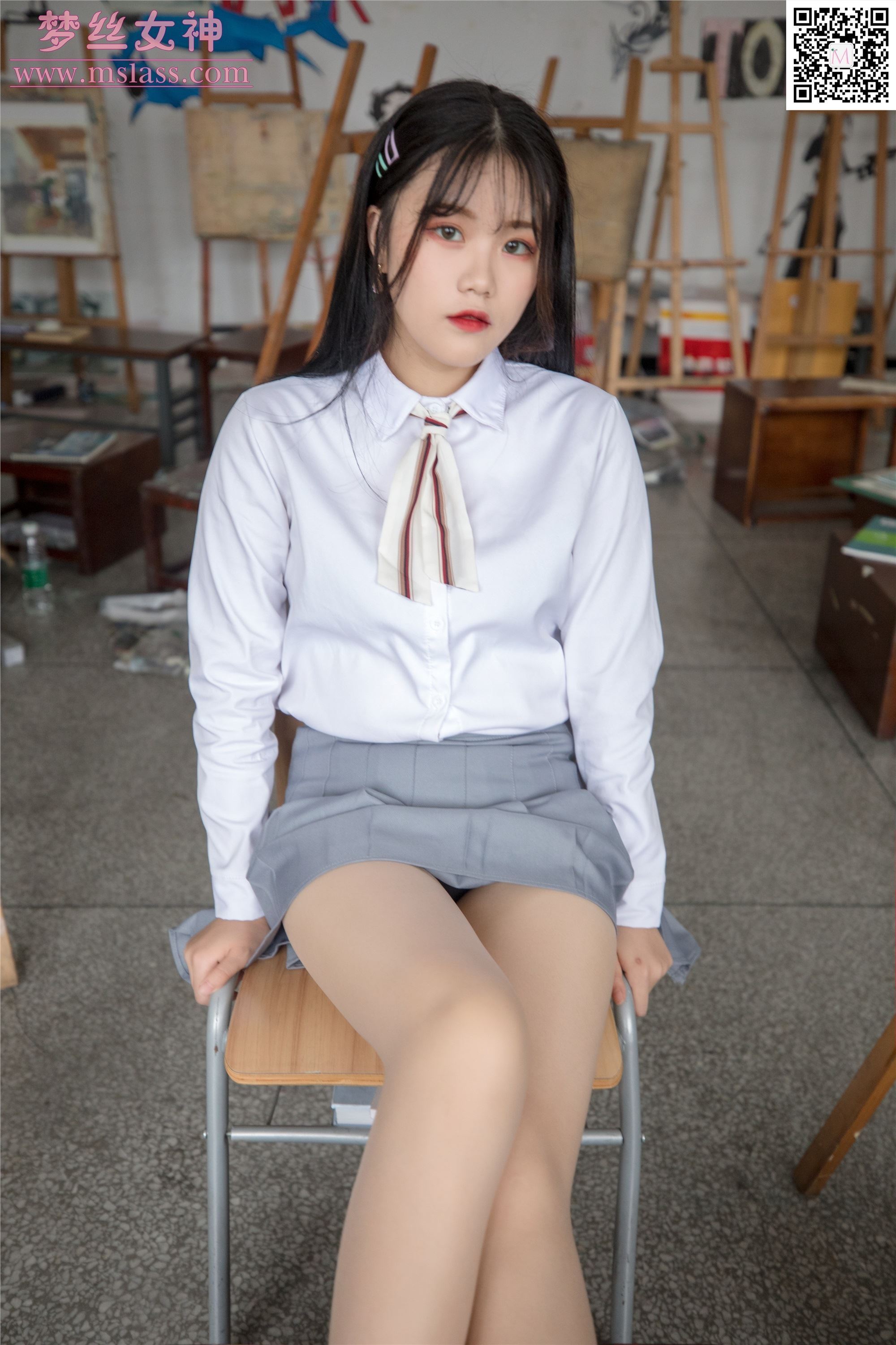 MSLASS梦丝女神 2019-09-25 Vol.053 恬恬 画室少女