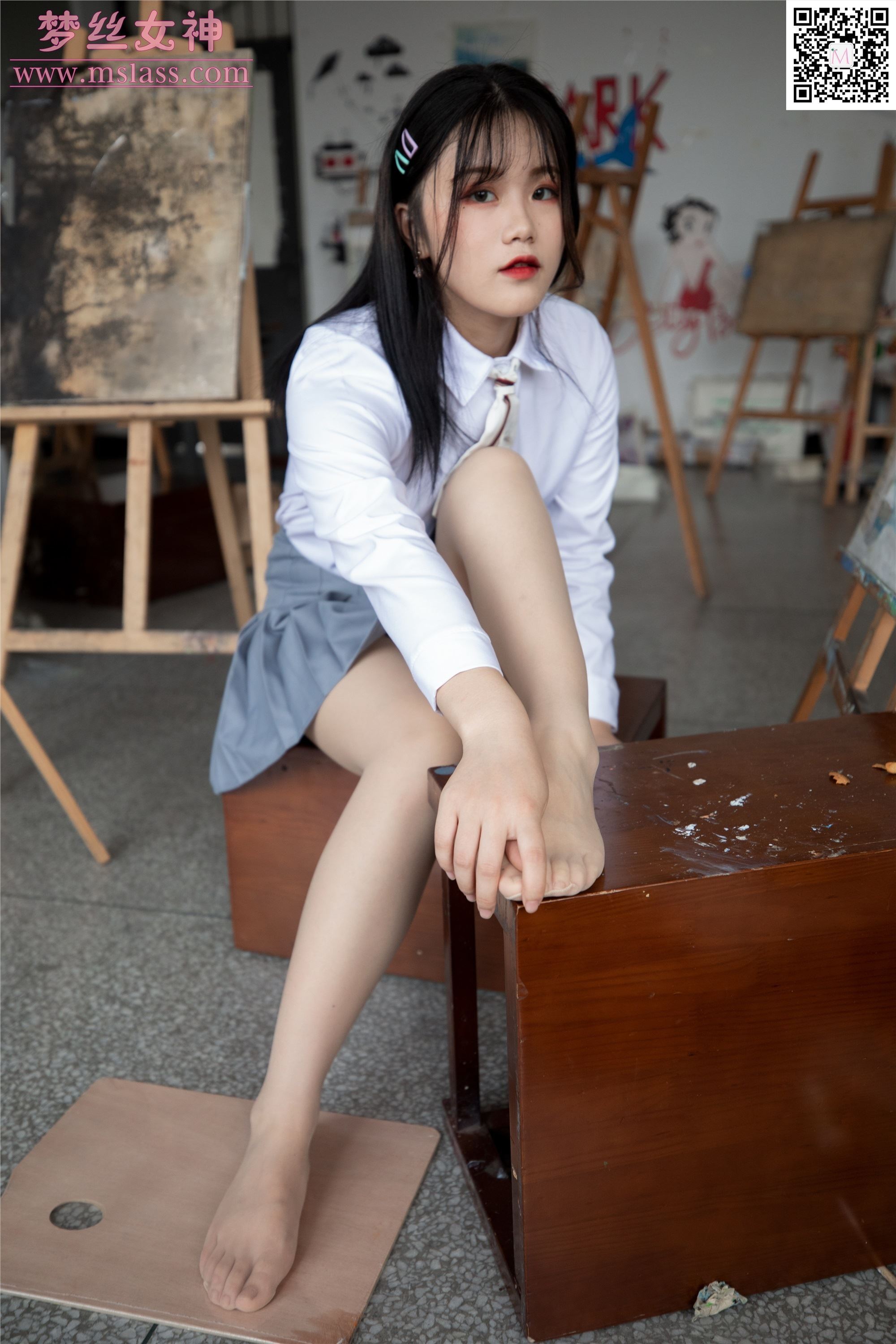 MSLASS梦丝女神 2019-09-25 Vol.053 恬恬 画室少女