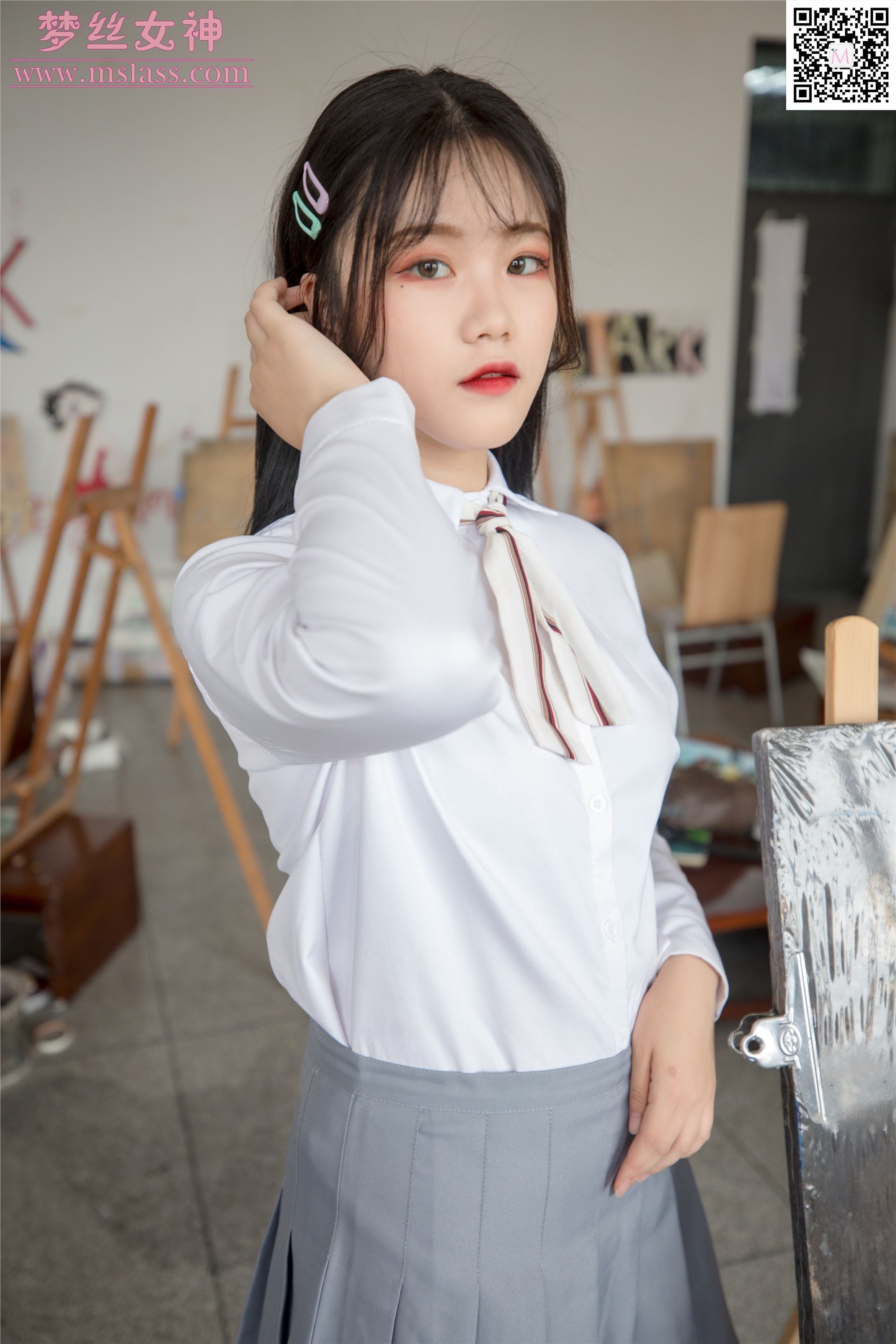 MSLASS梦丝女神 2019-09-25 Vol.053 恬恬 画室少女