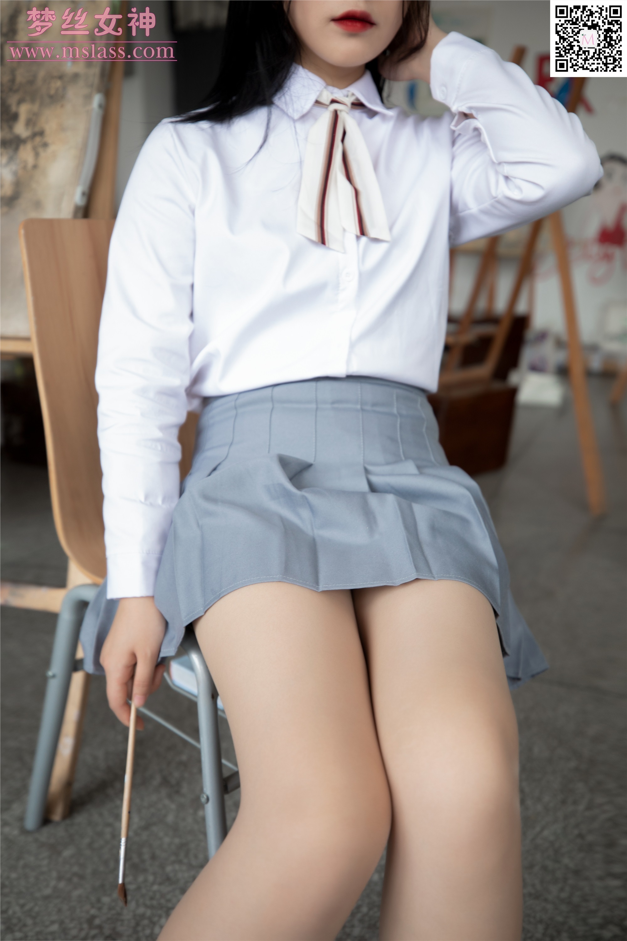 MSLASS梦丝女神 2019-09-25 Vol.053 恬恬 画室少女