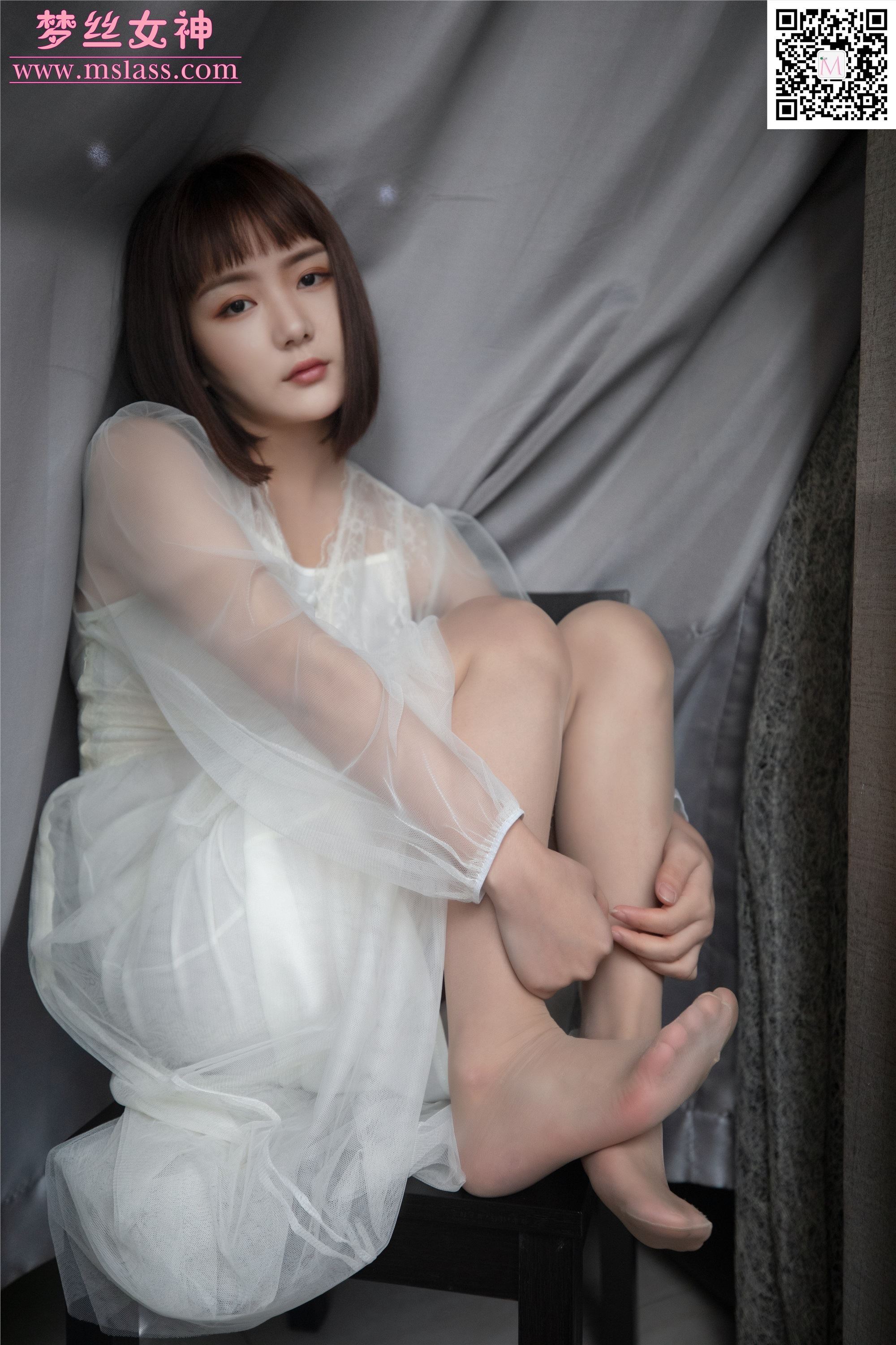 MSLASS梦丝女神 2019-11-23 Vol.073 莎莎 透明白纱裙