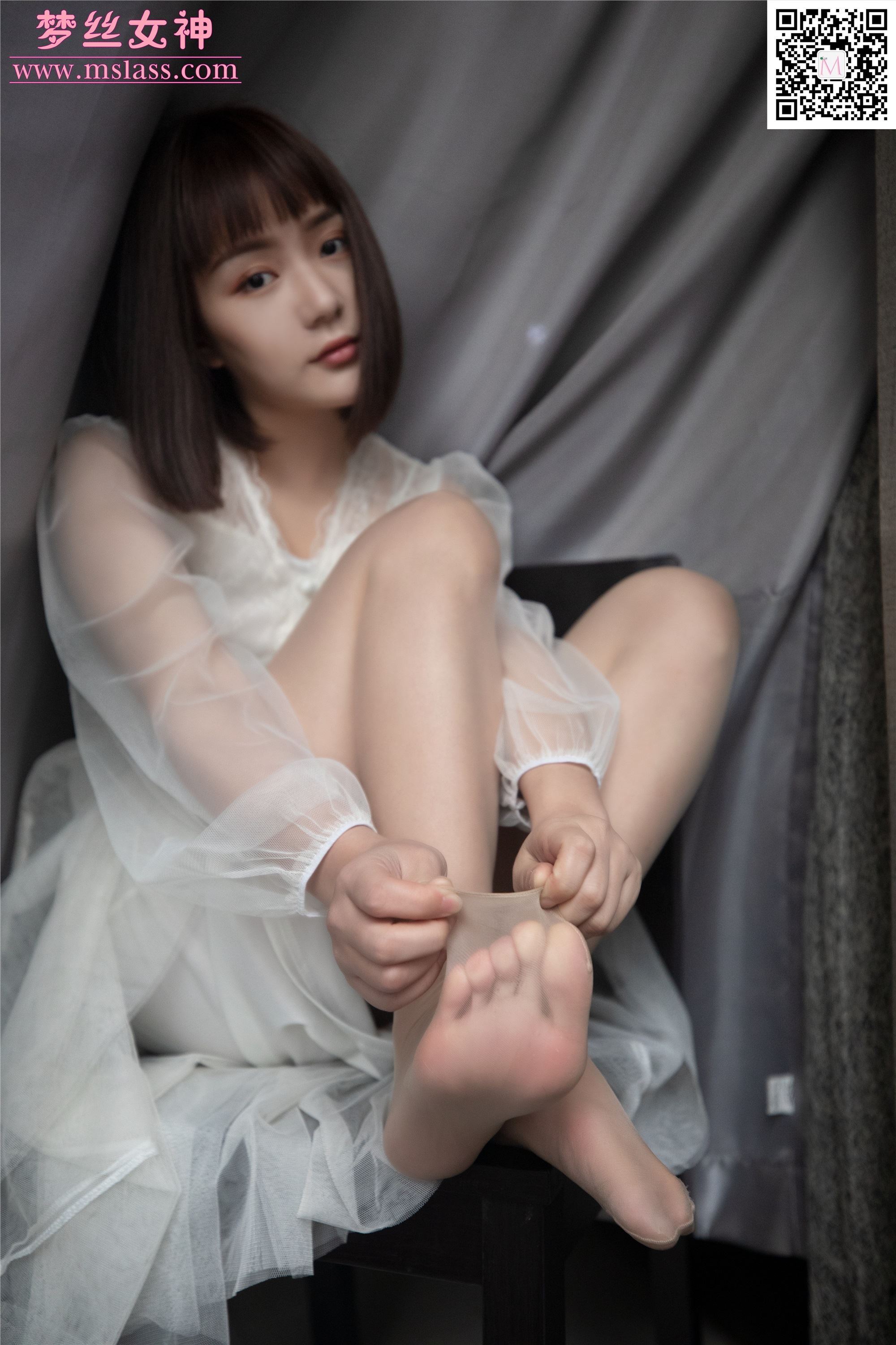 MSLASS梦丝女神 2019-11-23 Vol.073 莎莎 透明白纱裙