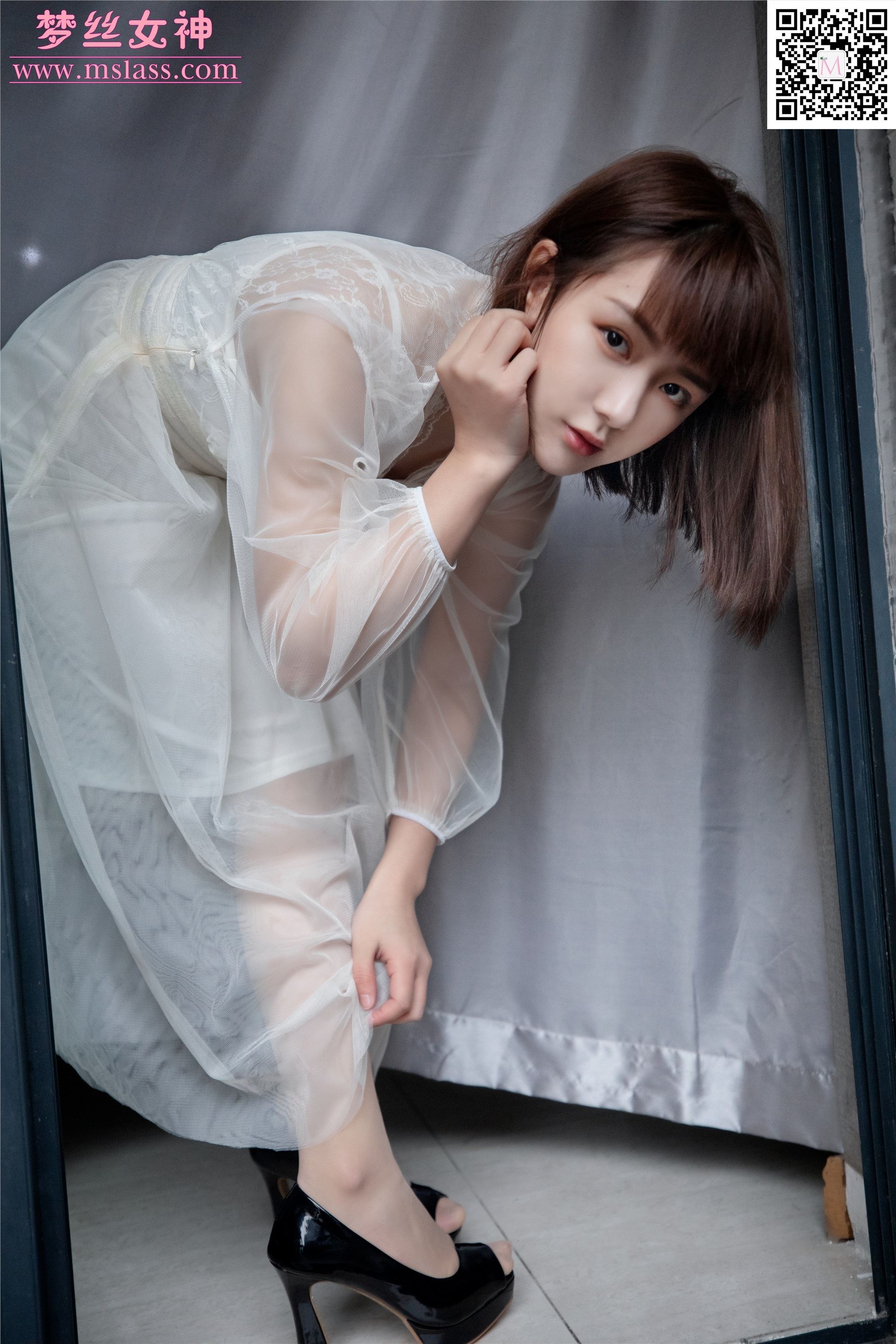 MSLASS梦丝女神 2019-11-23 Vol.073 莎莎 透明白纱裙