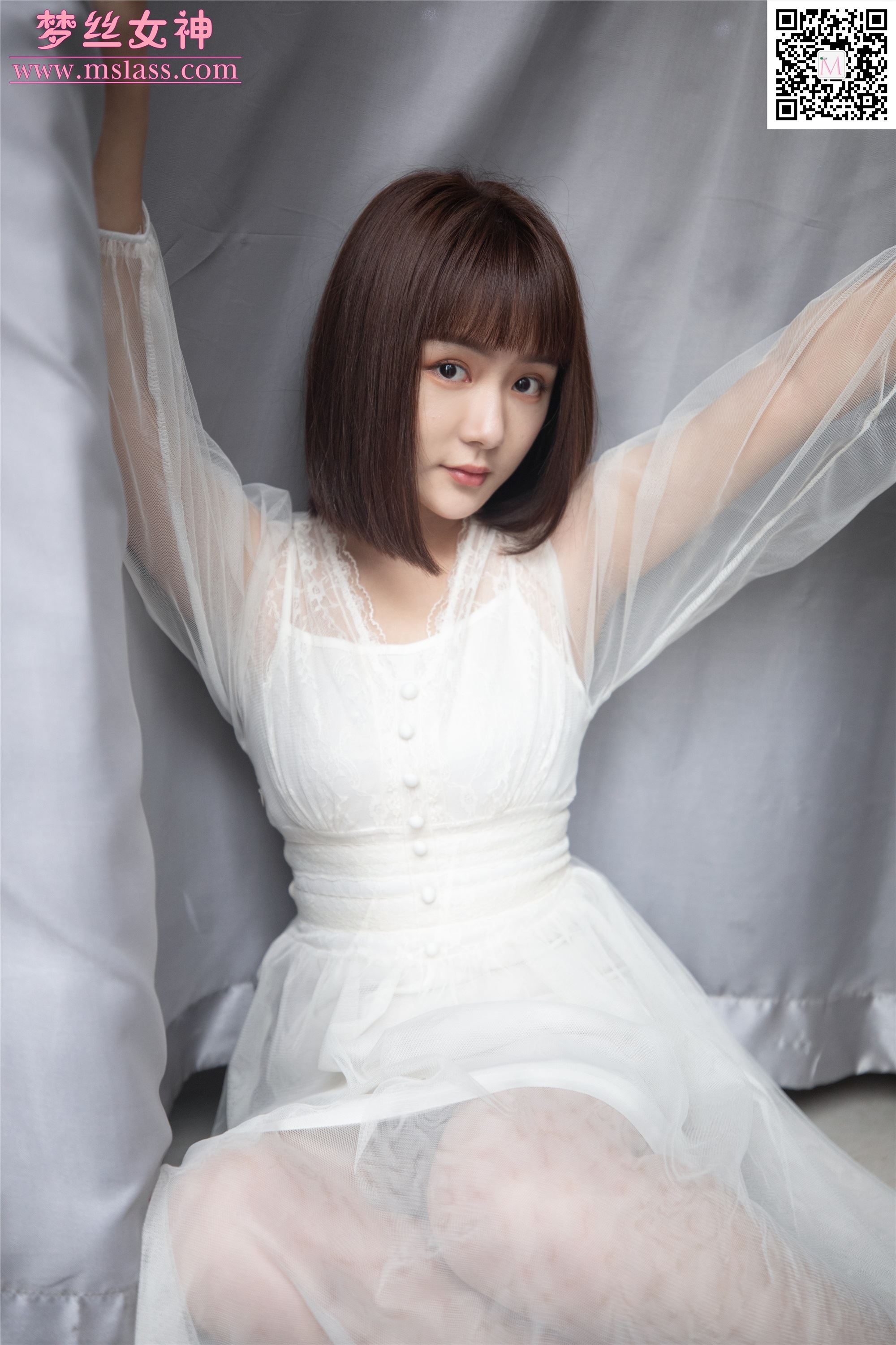 MSLASS梦丝女神 2019-11-23 Vol.073 莎莎 透明白纱裙