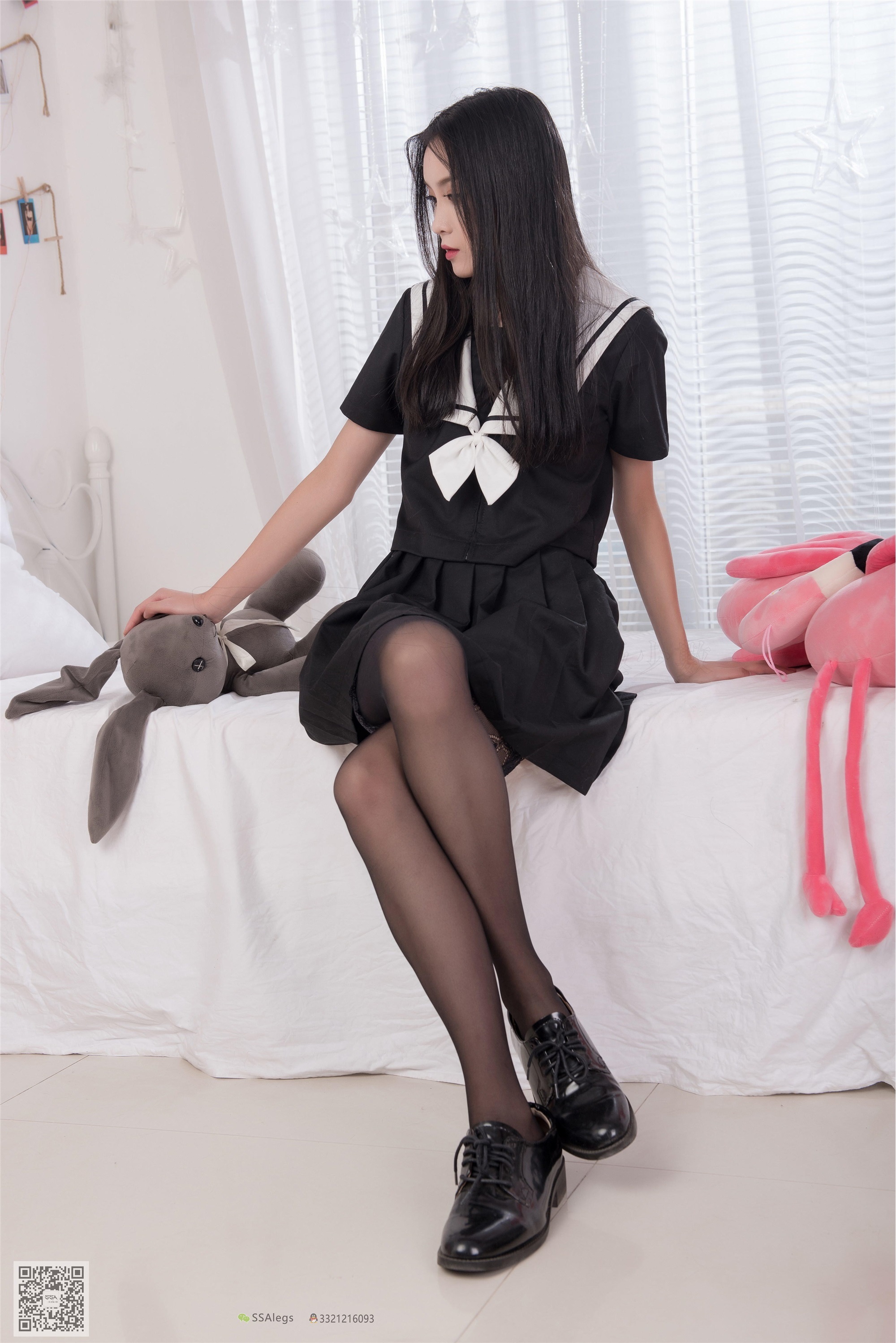 SSA丝社 NO.037 丽萍的JK制服吊带长筒袜