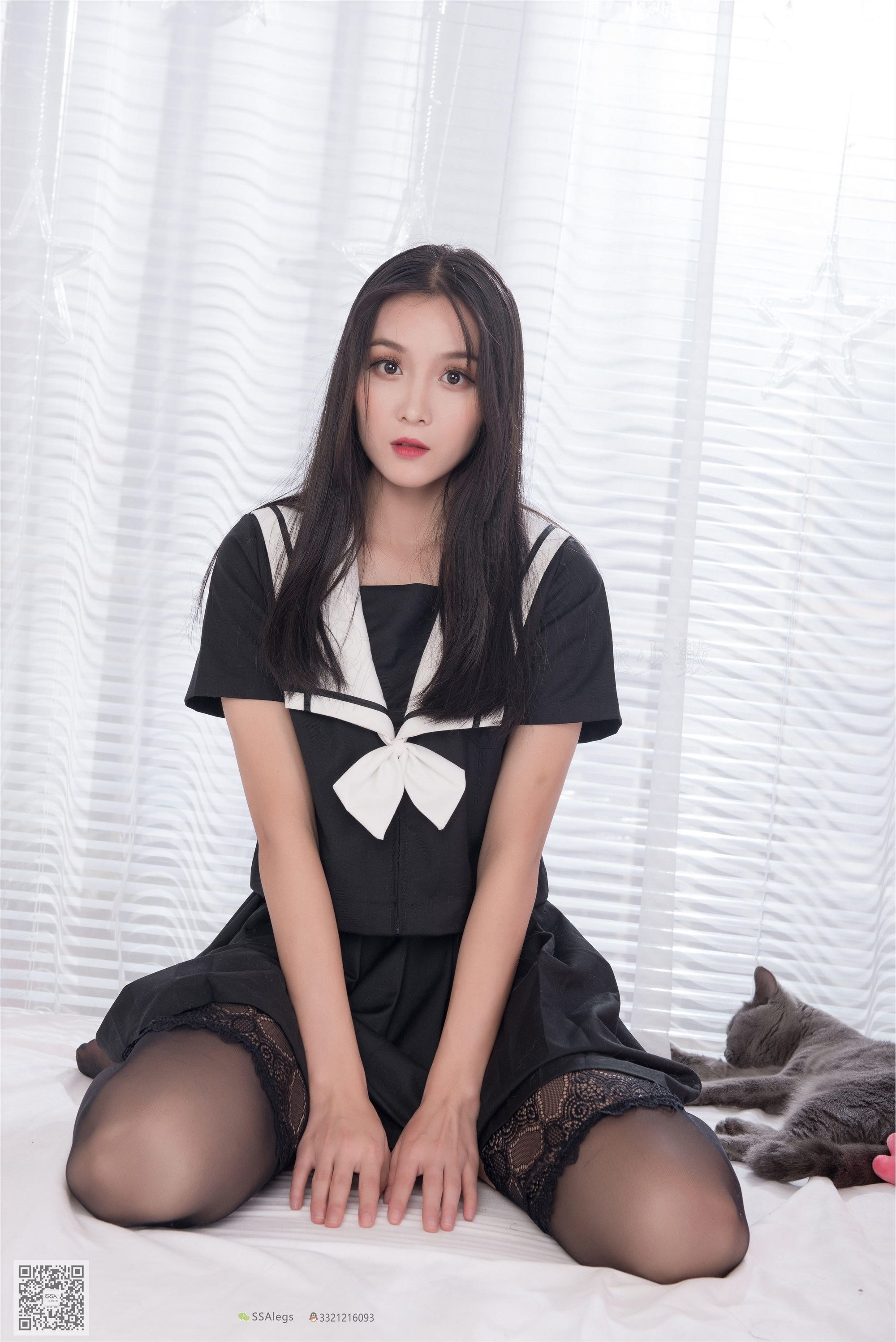 SSA丝社 NO.037 丽萍的JK制服吊带长筒袜
