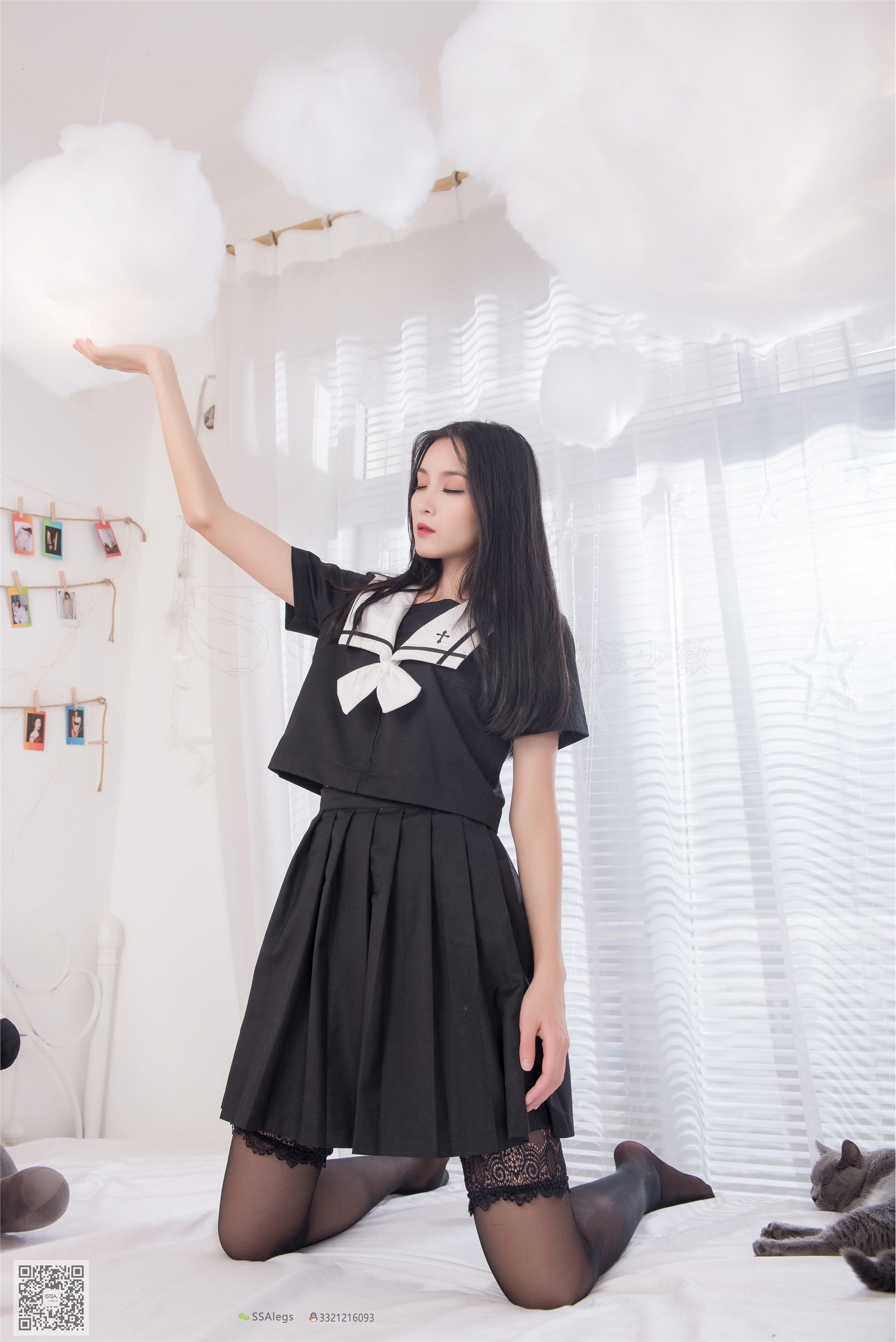 SSA丝社 NO.037 丽萍的JK制服吊带长筒袜