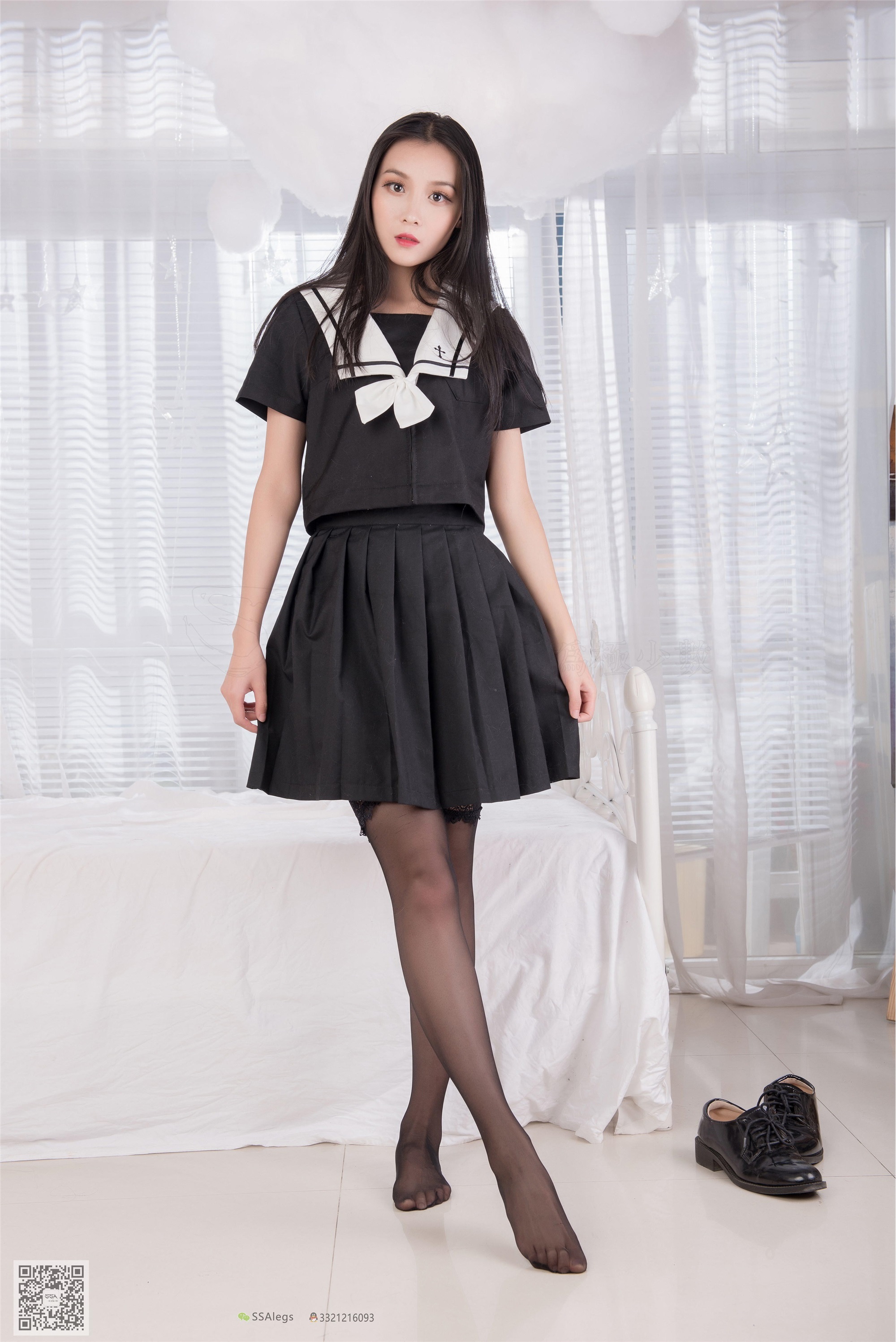 SSA丝社 NO.037 丽萍的JK制服吊带长筒袜