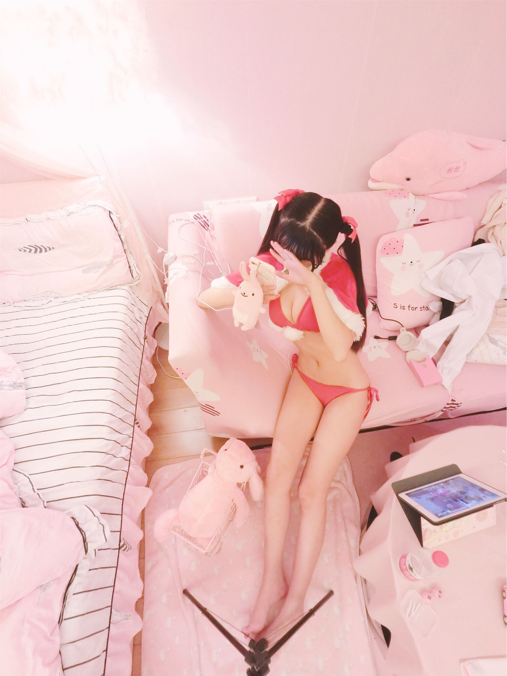 双马尾萝莉汐汐 圣诞泳装