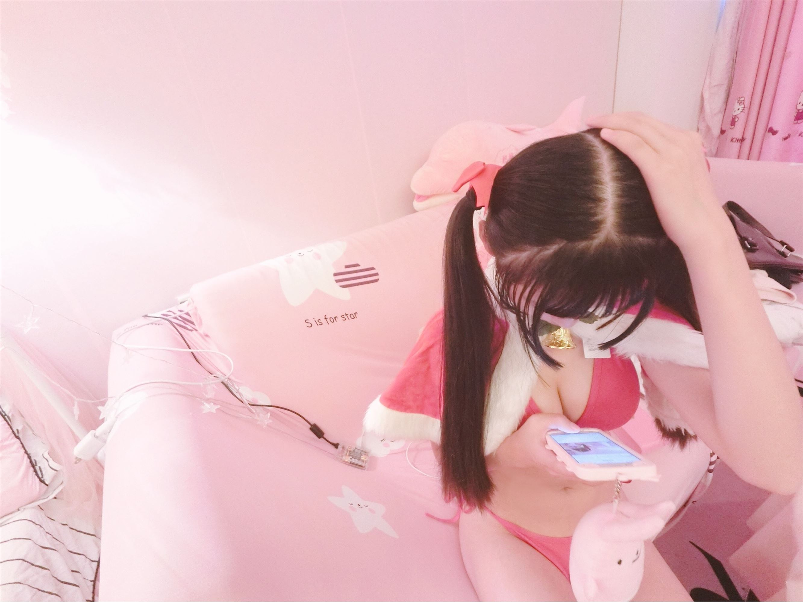 双马尾萝莉汐汐 圣诞泳装