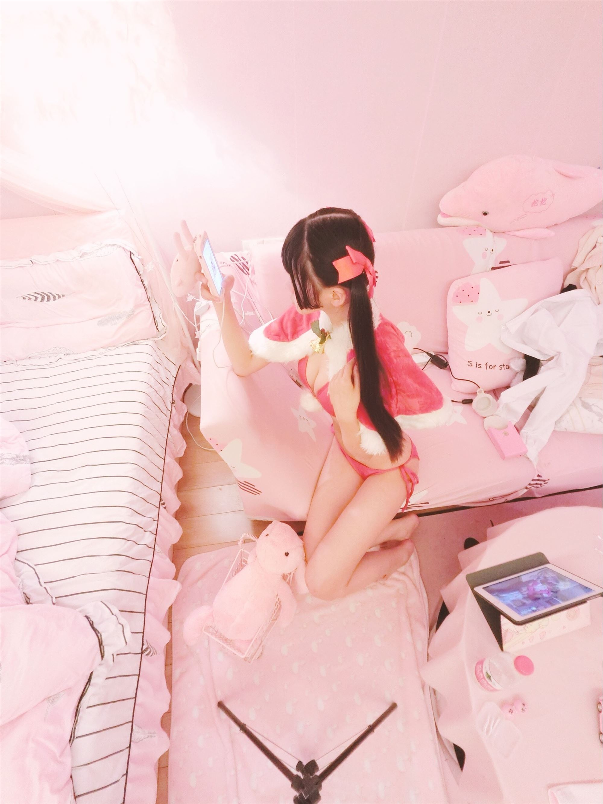 双马尾萝莉汐汐 圣诞泳装