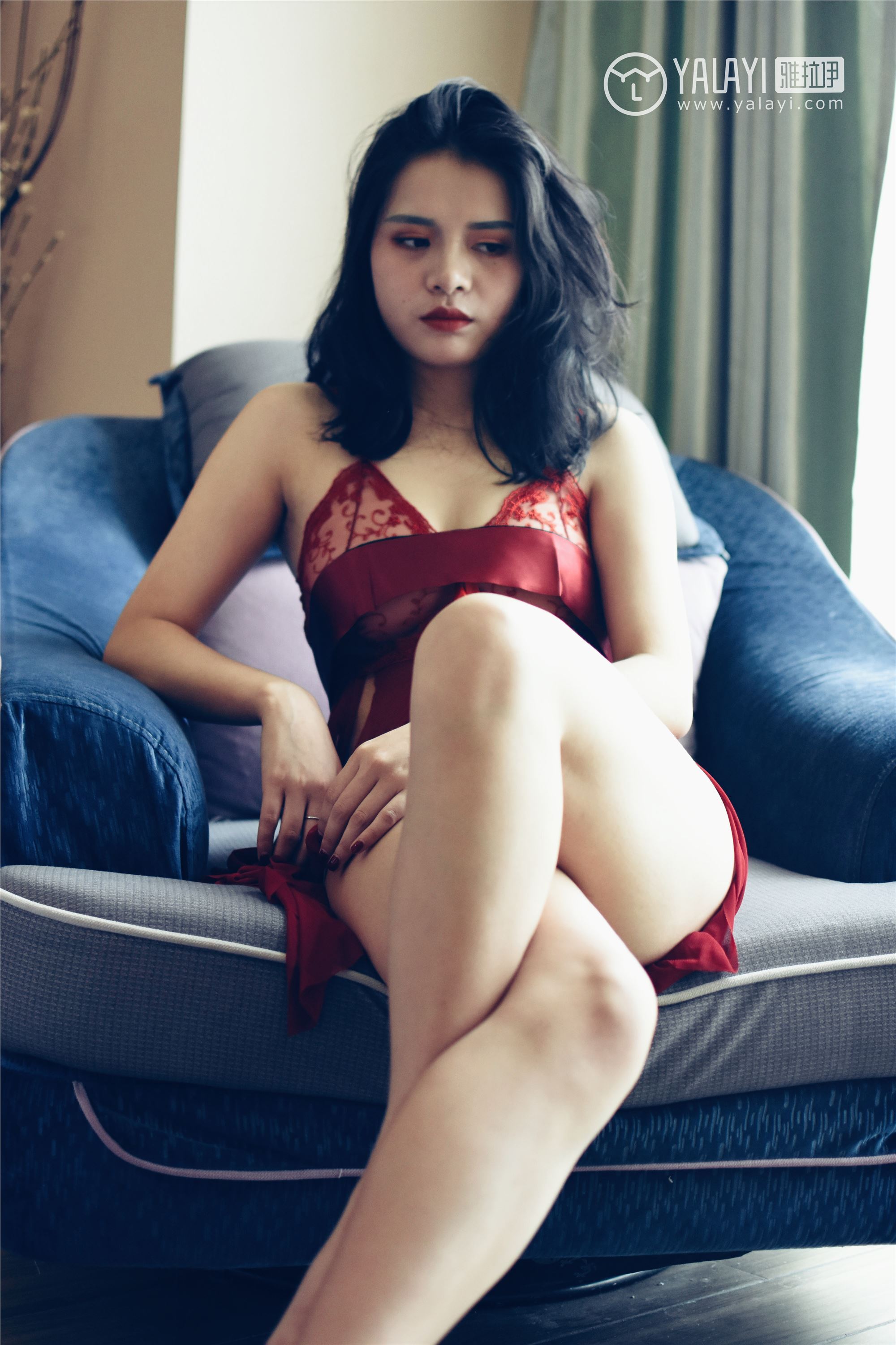 [YALAYI雅拉伊]2018.11.03 No.014 心蕊的红色睡袍 米心蕊