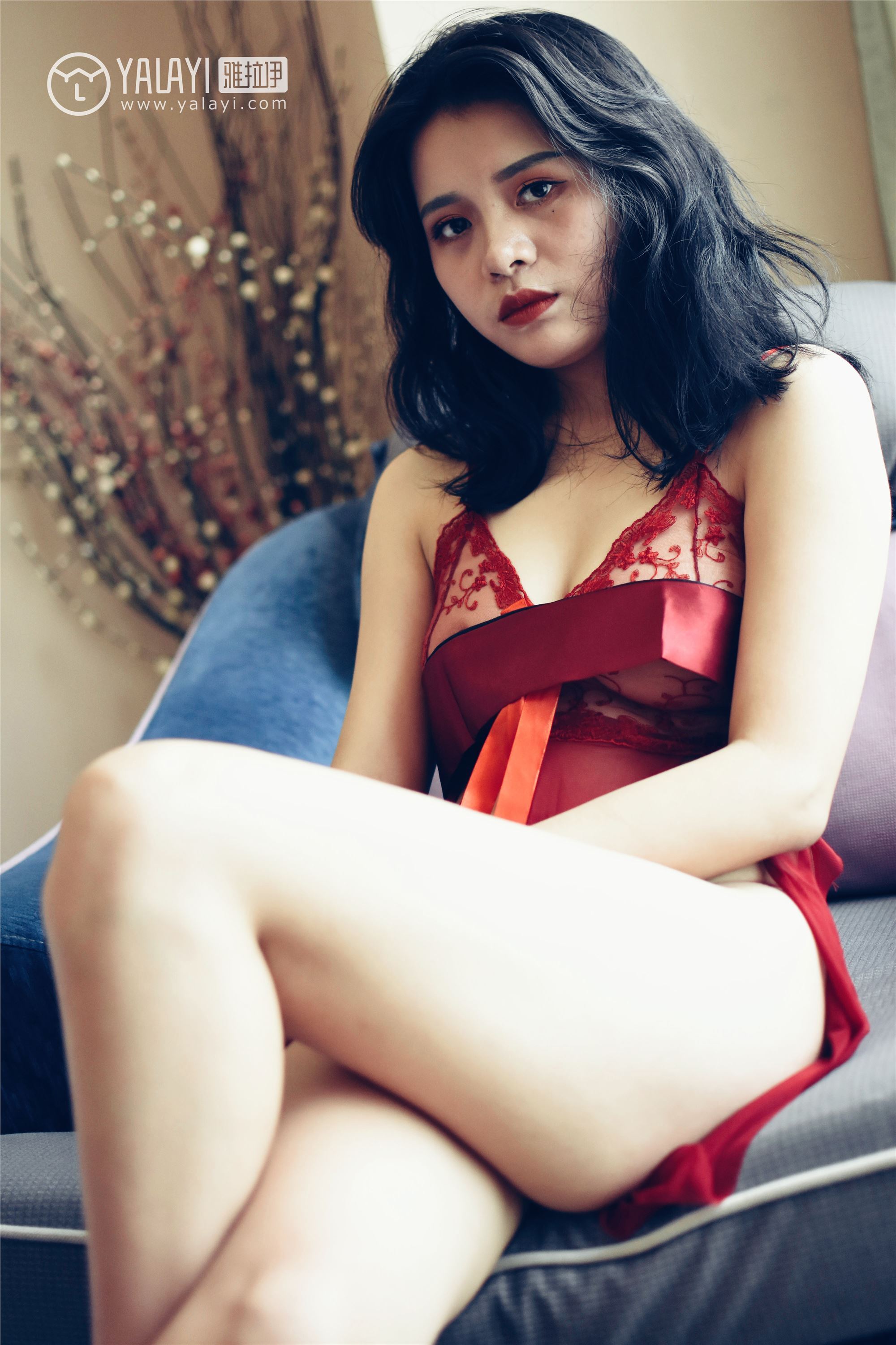 [YALAYI雅拉伊]2018.11.03 No.014 心蕊的红色睡袍 米心蕊